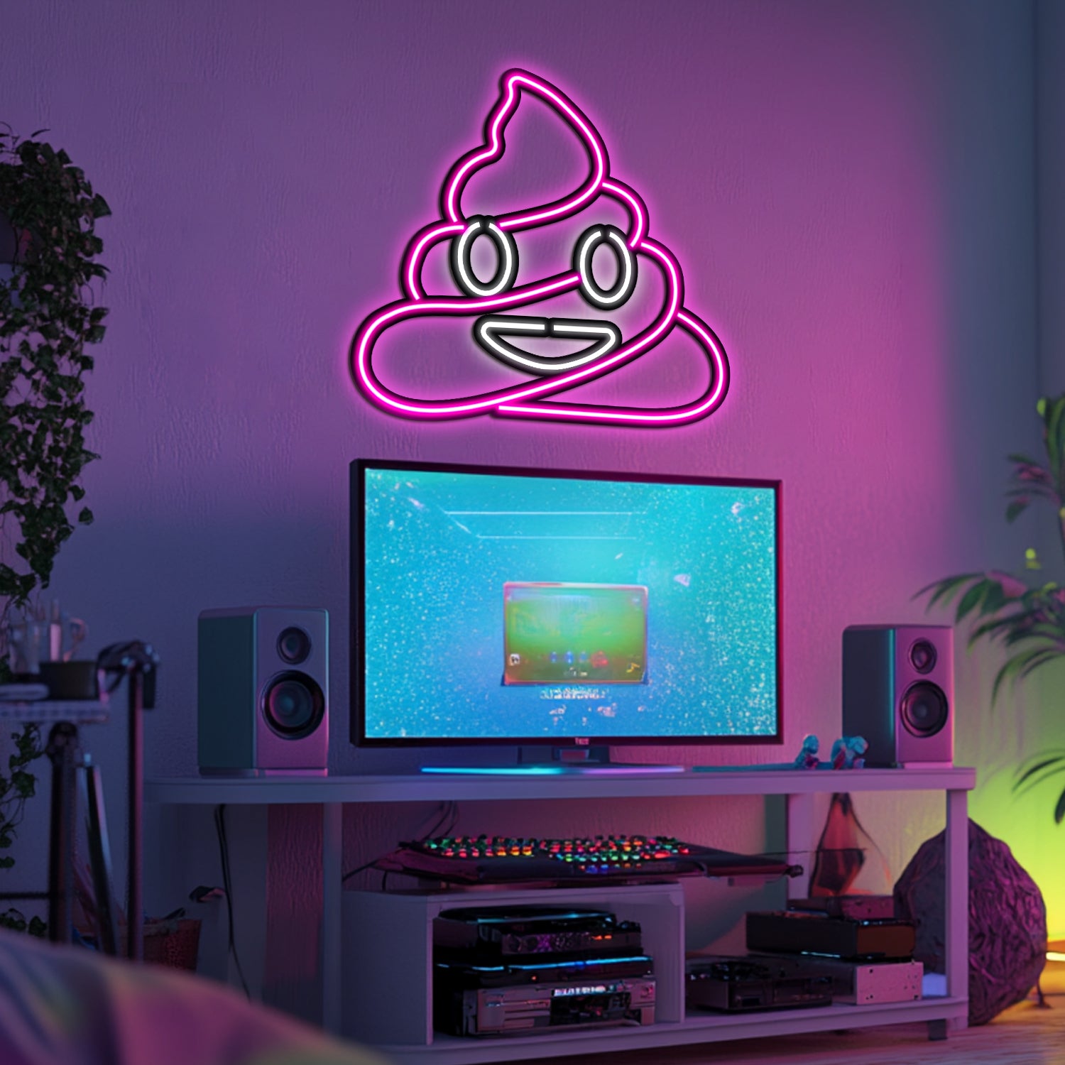 Emoji Poop Metal Neon Wall Art- LN0063