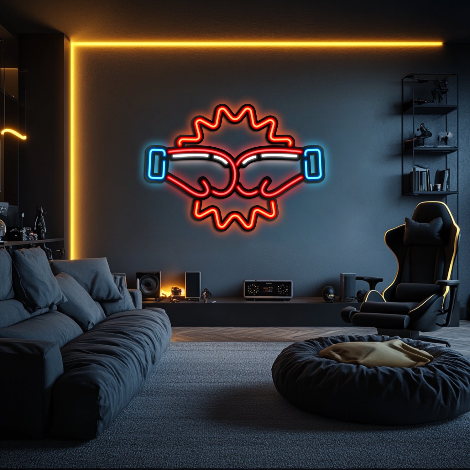 Fist Bump Metal Neon Wall Art- LN0076