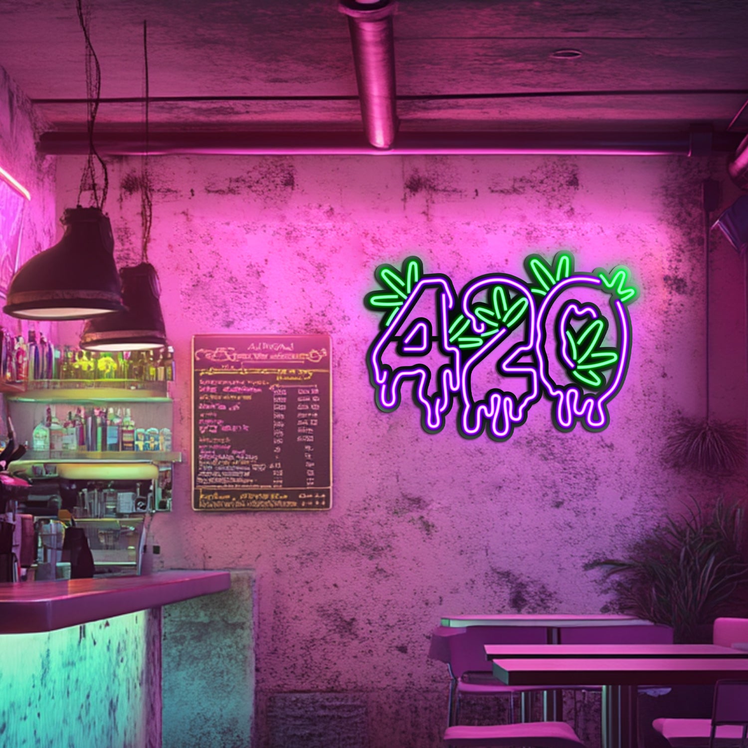 Weed Metal Neon Wall Art- LN0088