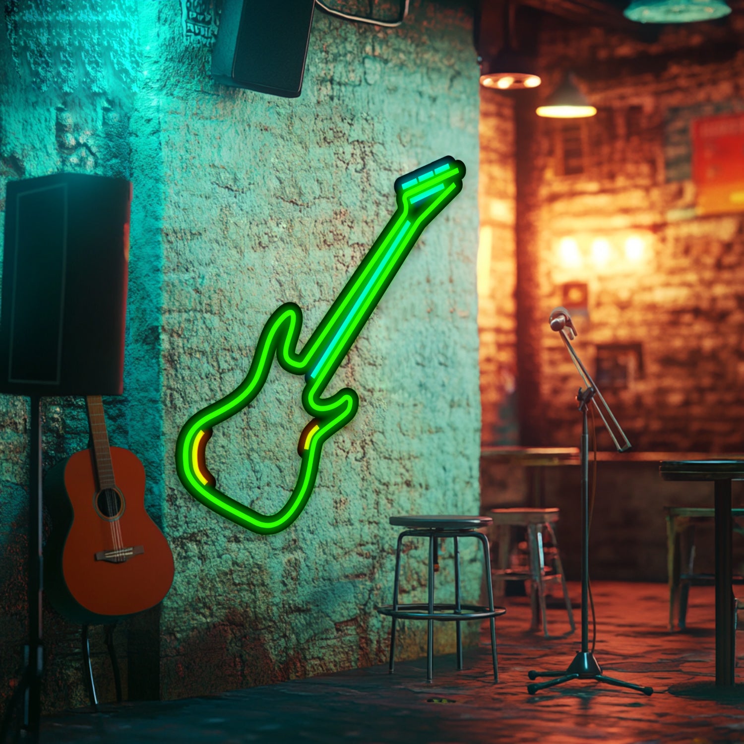 Guitar Metal Neon Wall Art- LN0089