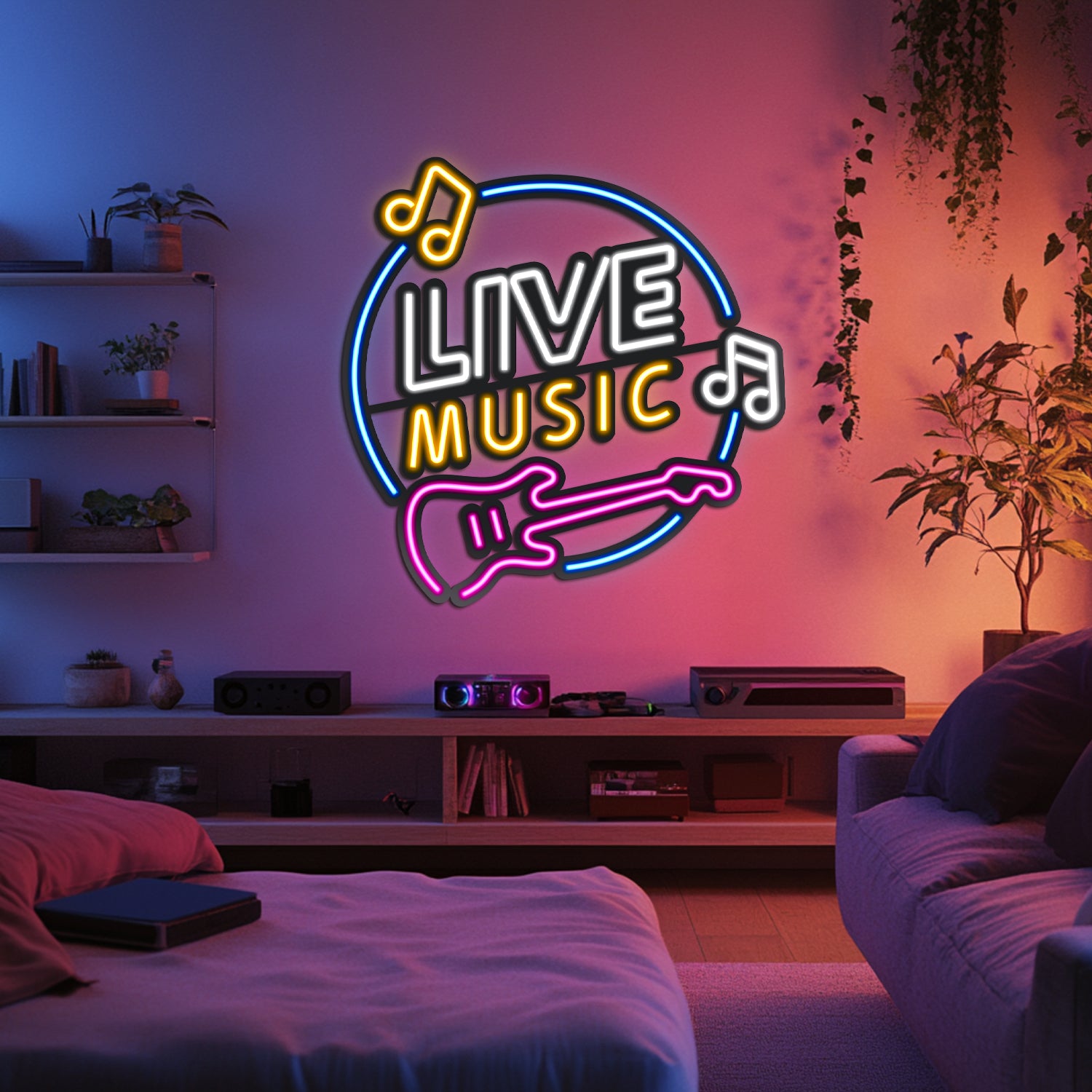 Live Music Metal Neon Wall Art- LN0084