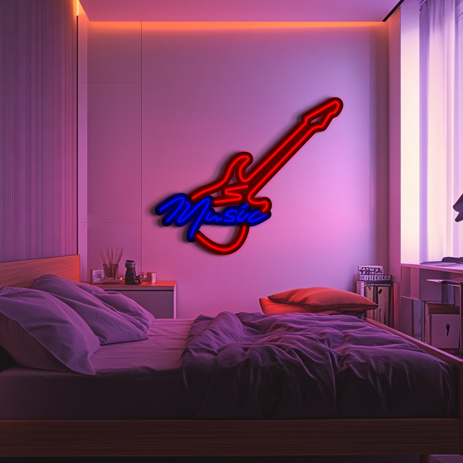 Guitar Music Metal Neon Wall Art- LN0090