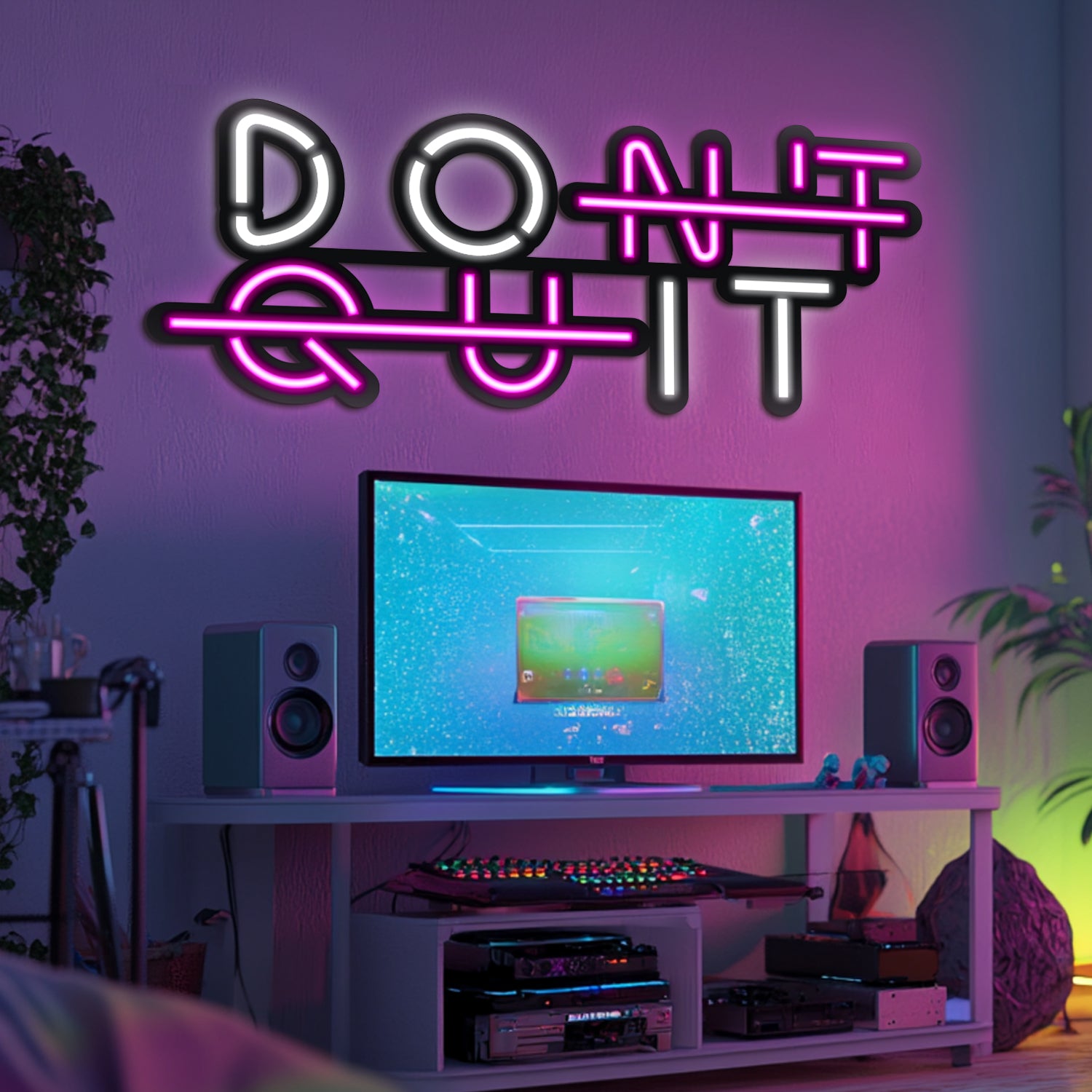 Don't Quit Metal Neon Wall Art- LN0074