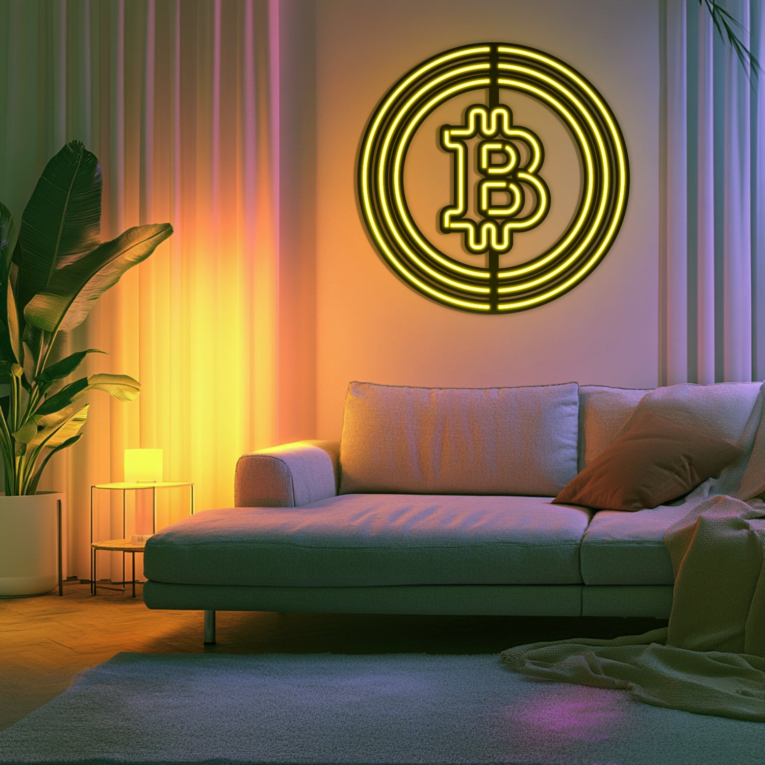 Bitcoin Metal Neon Wall Art- LN0001