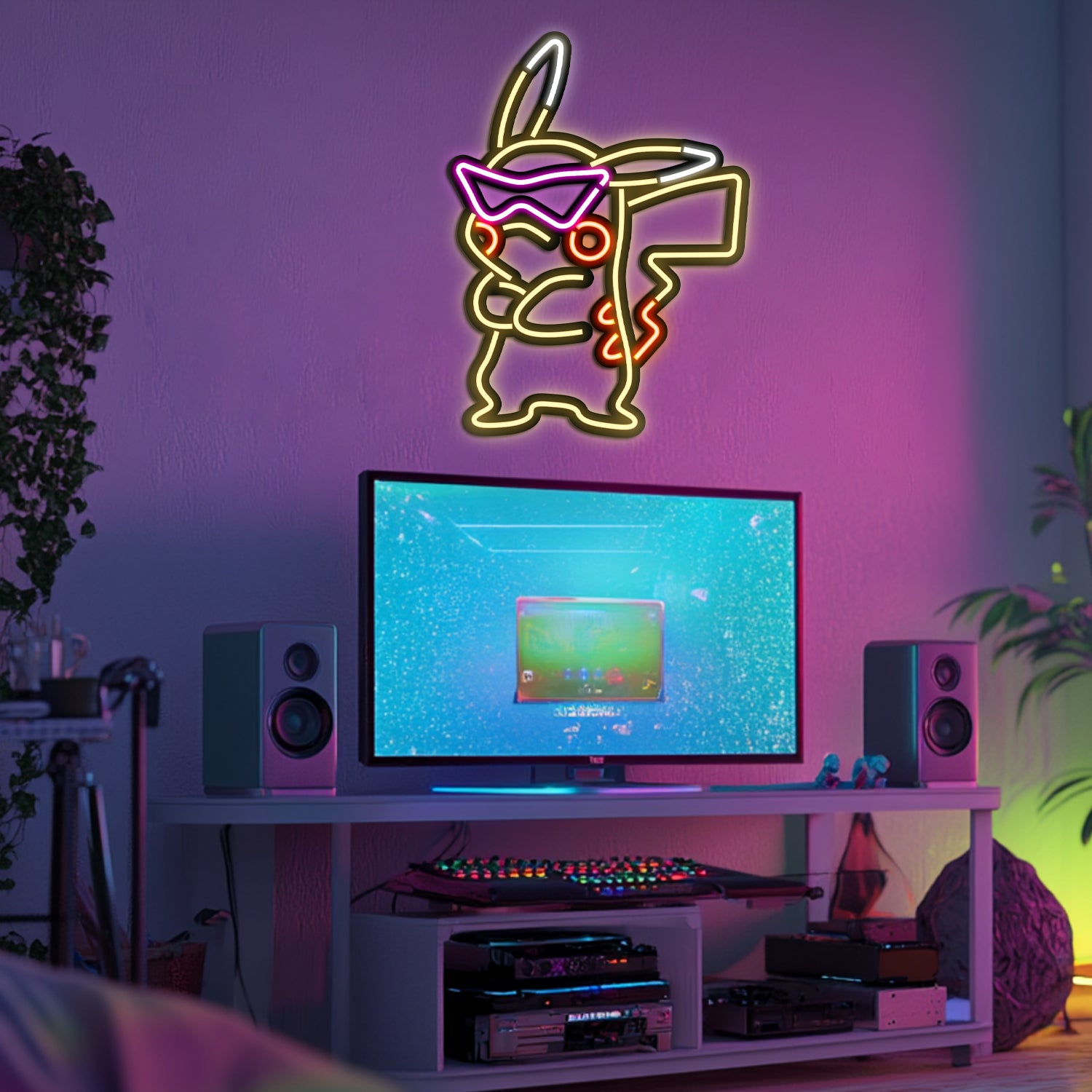 Pikachu Metal Neon Wall Art- LN0250