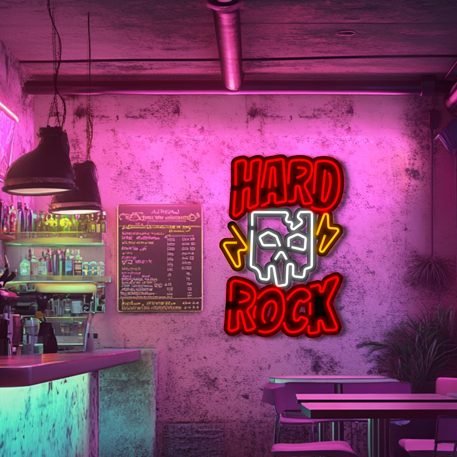 Hard Rock Metal Neon Wall Art- LN0092