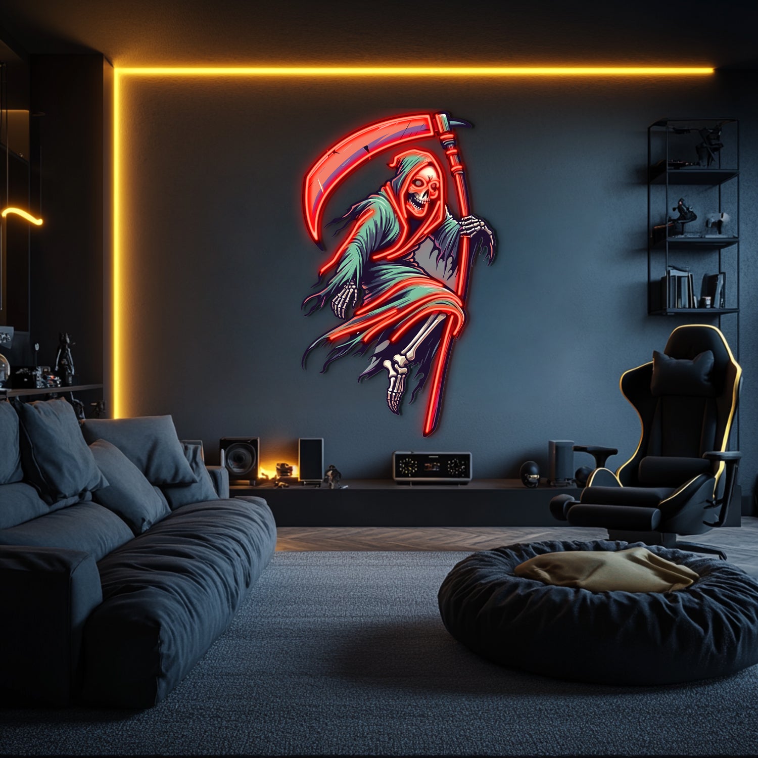 UV Printed Angel of Death Neon Wall Art- LV0003