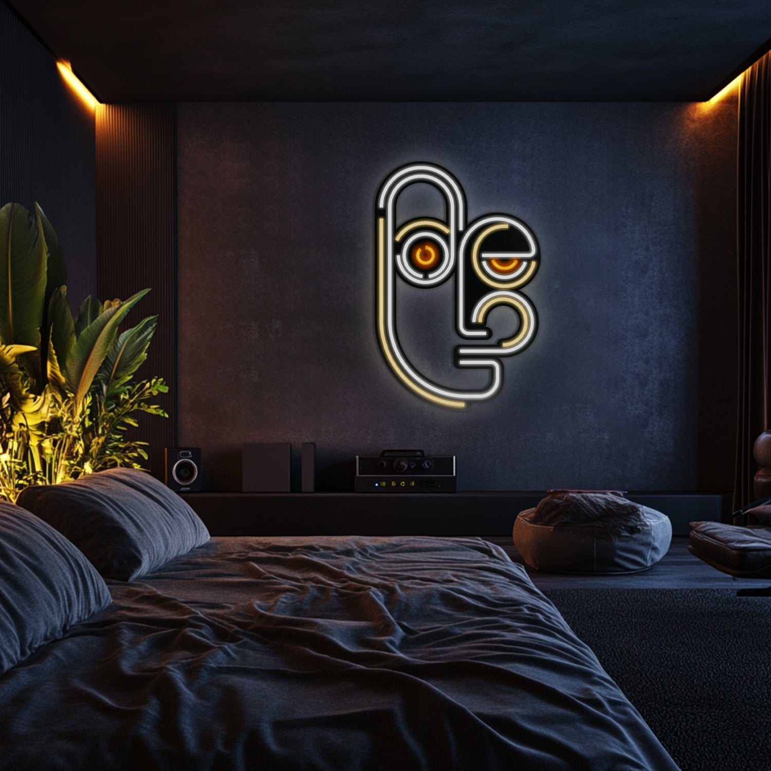 Abstract Line Art Metal Neon Wall Art- LN0005