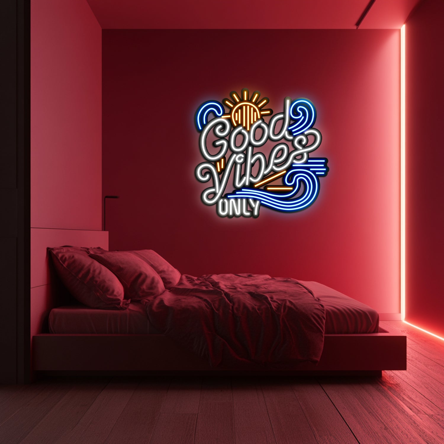 Good Vibes Only Metal Neon Wall Art- LN0086