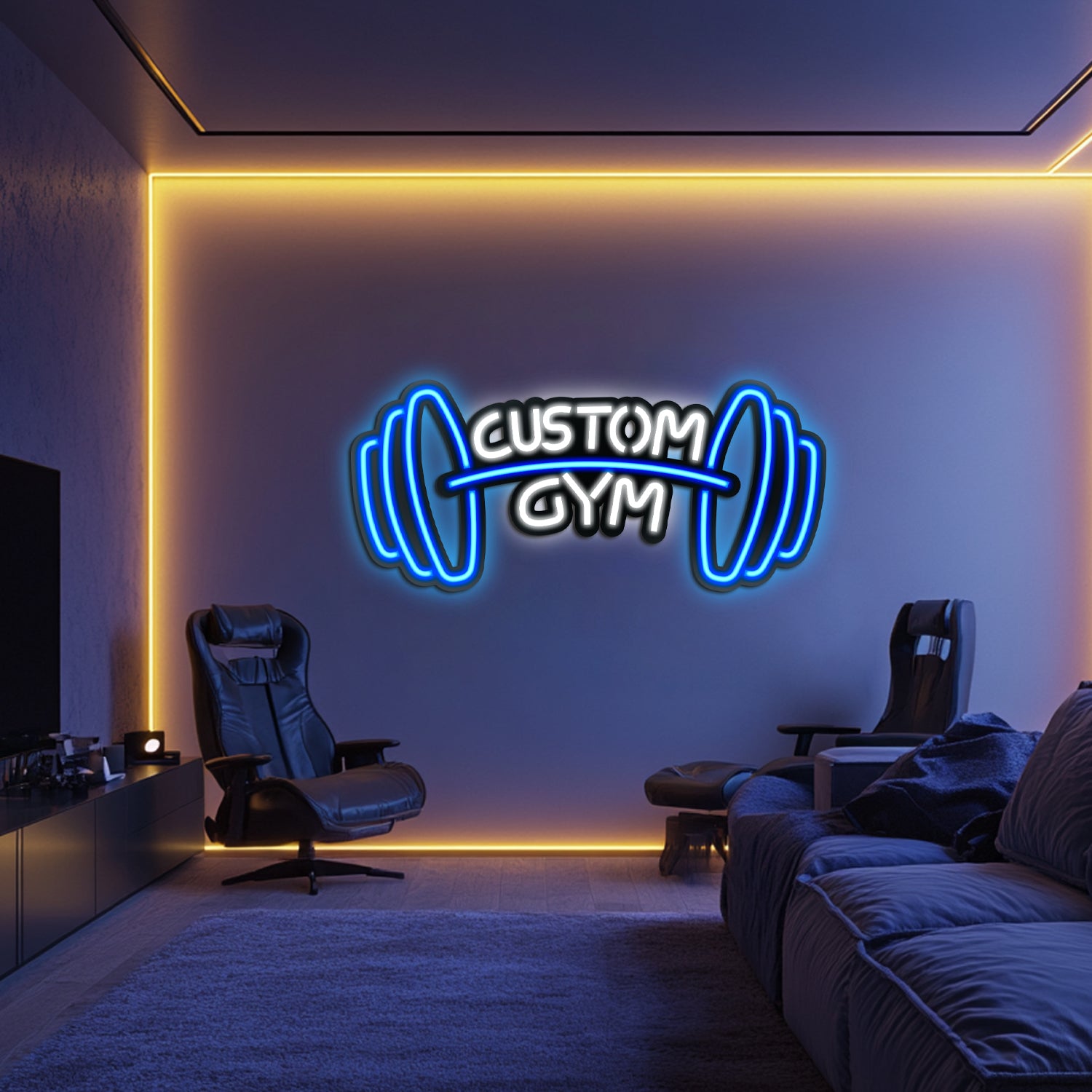 Custom Dumbell Metal Neon Wall Art- LN0073