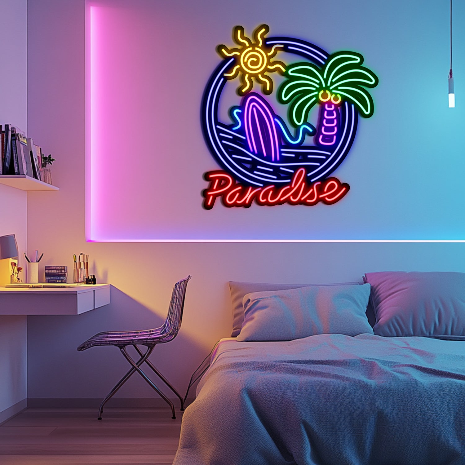 Paradise Metal Neon Wall Art- LN0012