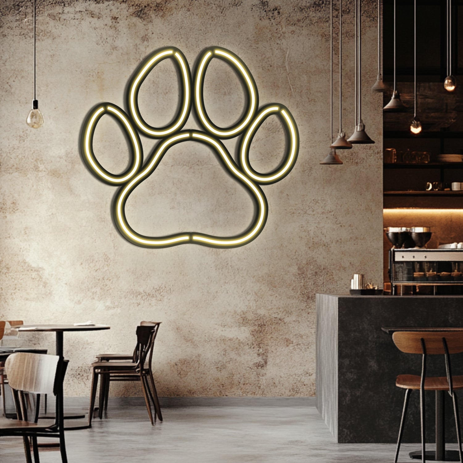 Paw Metal Neon Wall Art- LN0021