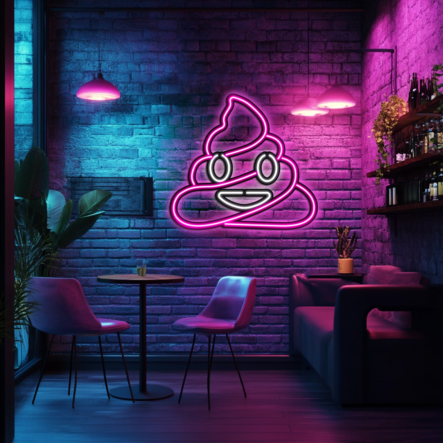 Emoji Poop Metal Neon Wall Art- LN0063