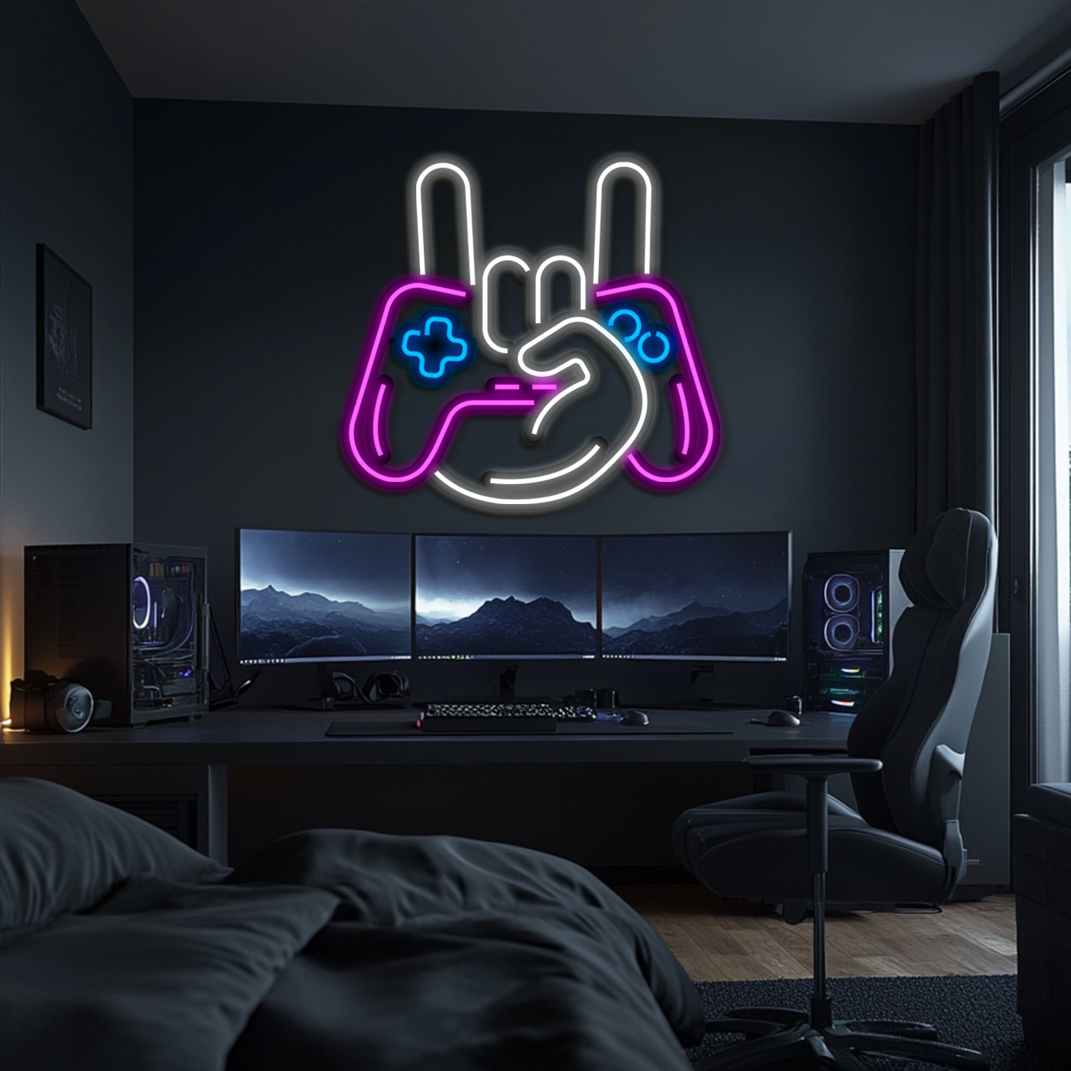 Rock'n'Game Metal Neon Wall Art- LN0116