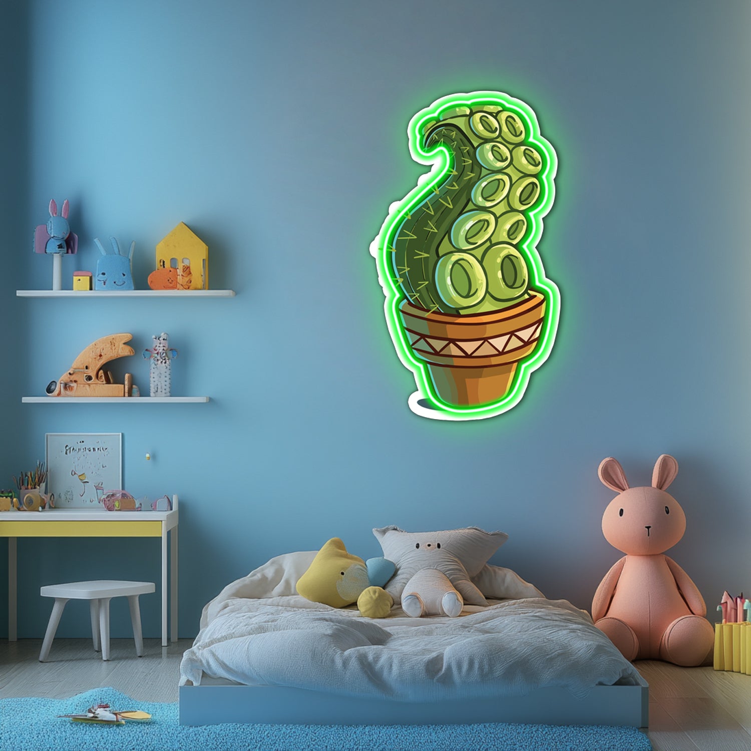 UV Printed Cactus Neon Wall Art- LV0061