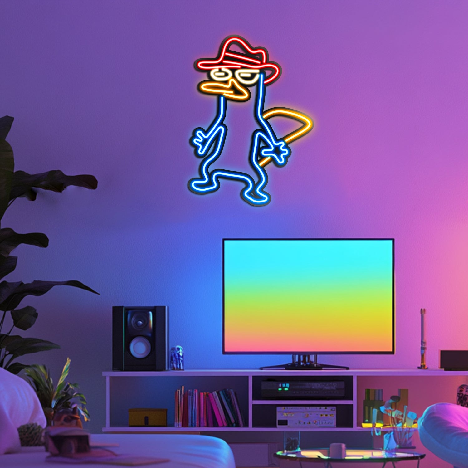 Perry the Platypus Metal Neon Wall Art- LN0251