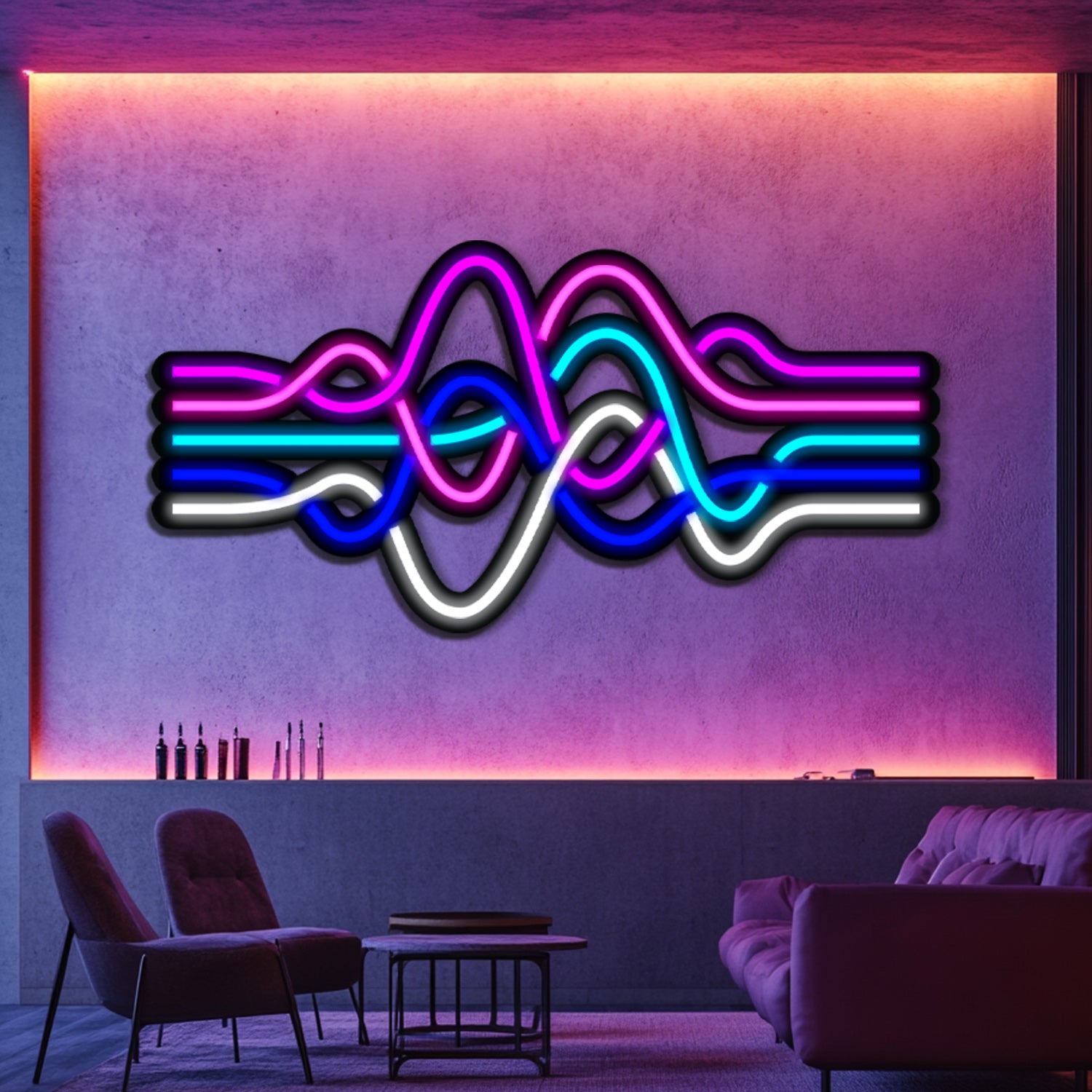 Soundwave Metal Neon Wall Art- LN0096