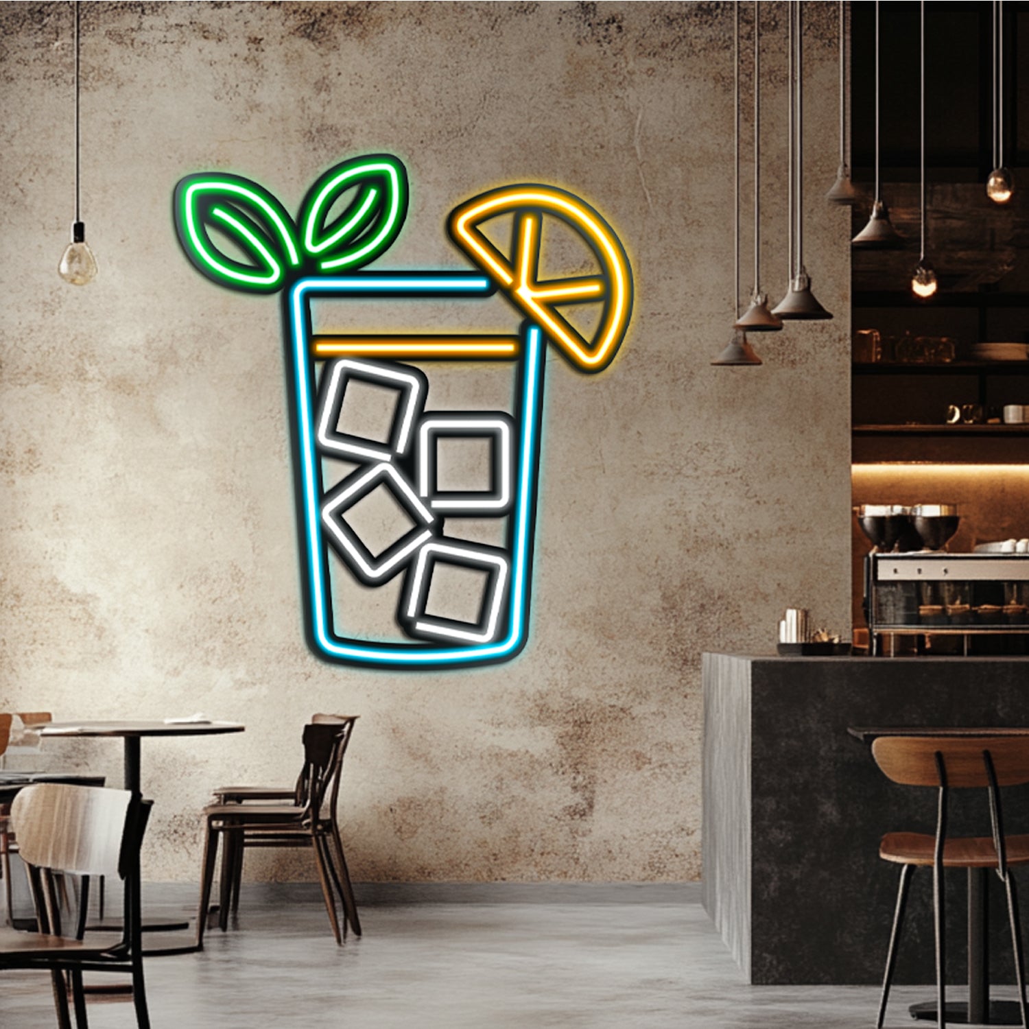 Coctail Metal Neon Wall Art- LN0031