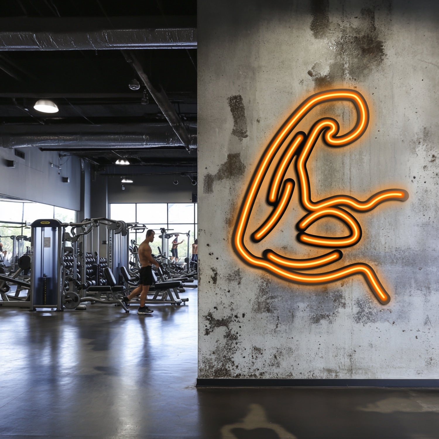 Muscle Flex Metal Neon Wall Art- LN0077