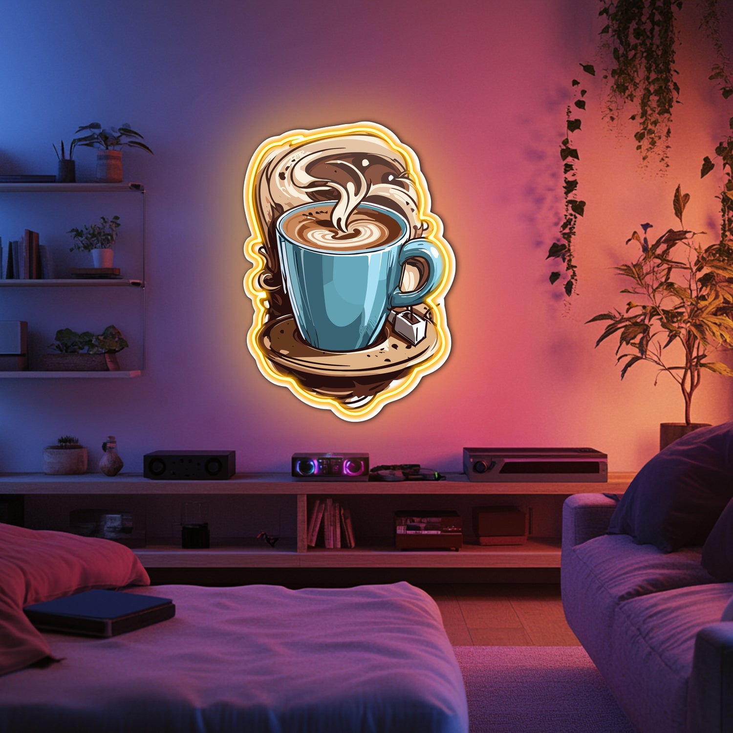 UV Printed Coffee  Neon Wall Art- LV0080