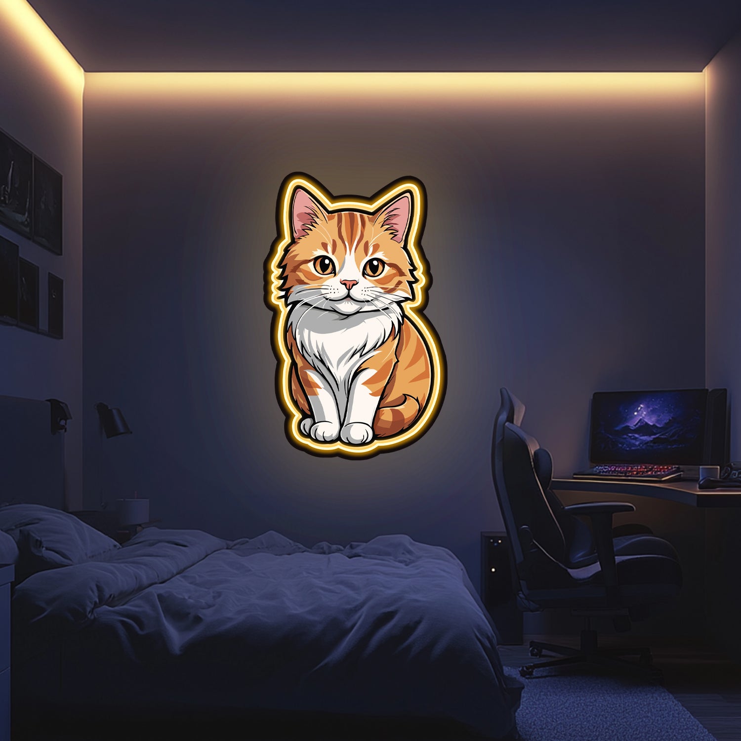 UV Printed Cat Neon Wall Art- LV0020