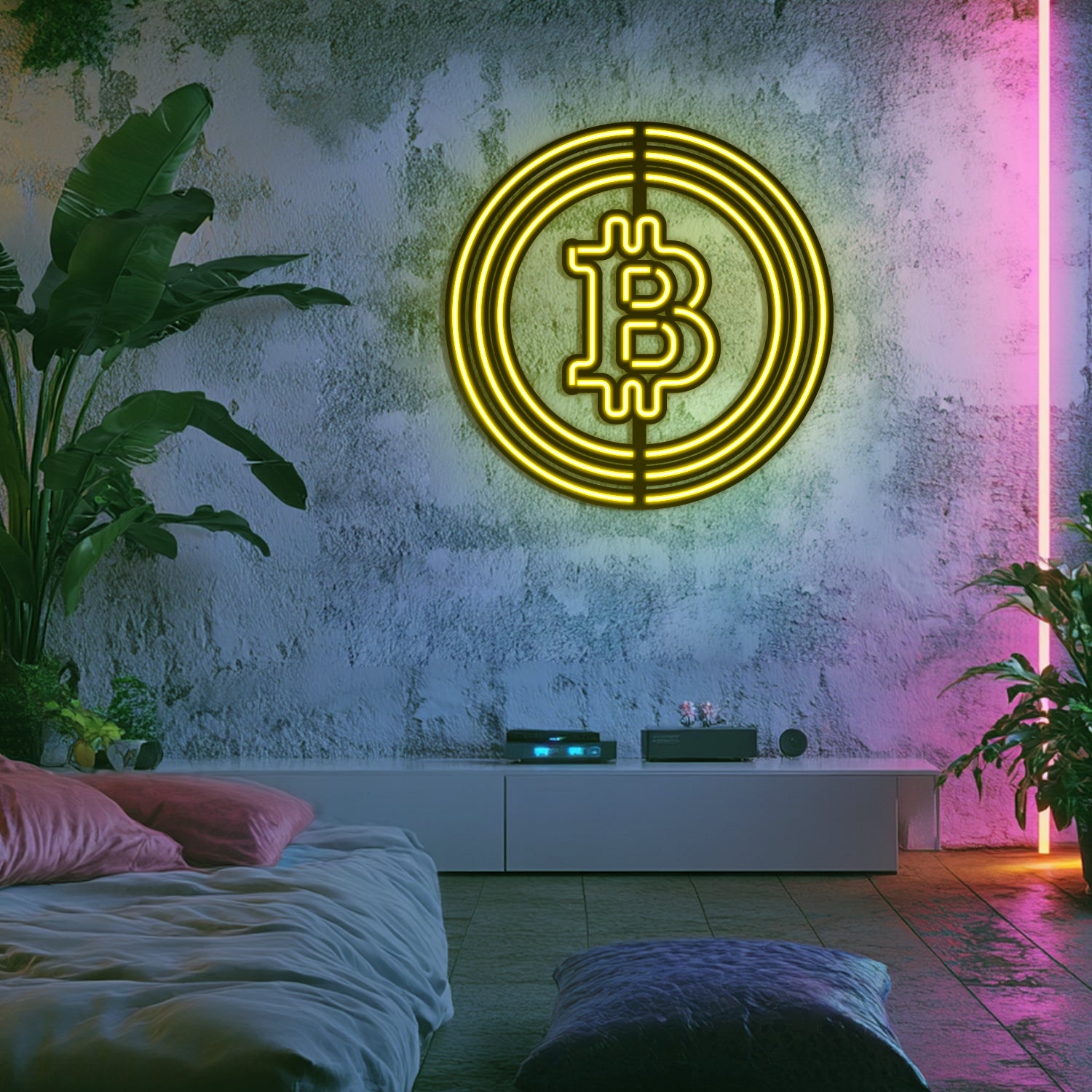 Bitcoin Metal Neon Wall Art- LN0001