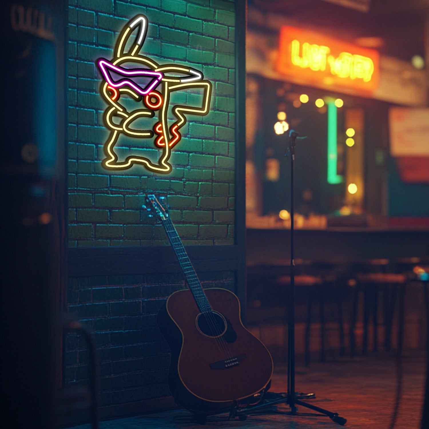 Pikachu Metal Neon Wall Art- LN0250