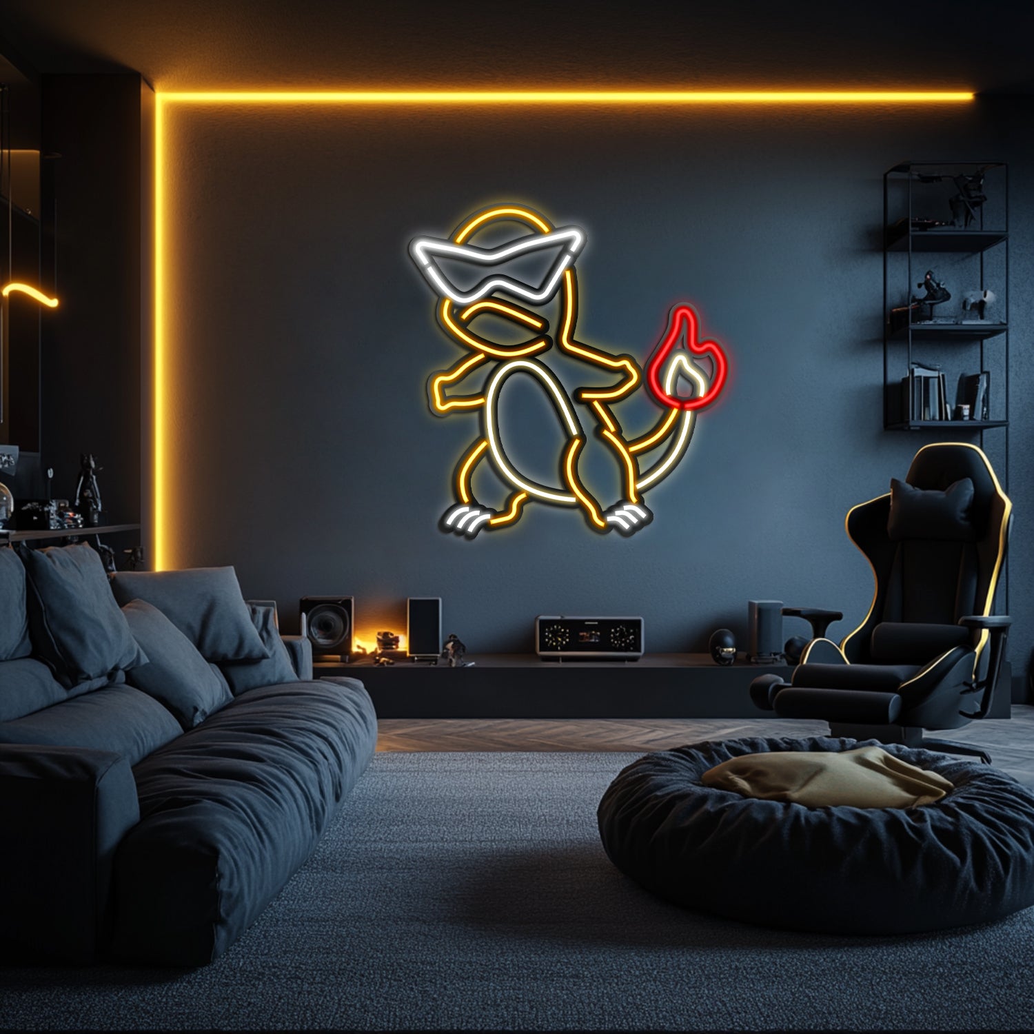 Charmender Metal Neon Wall Art- LN0049