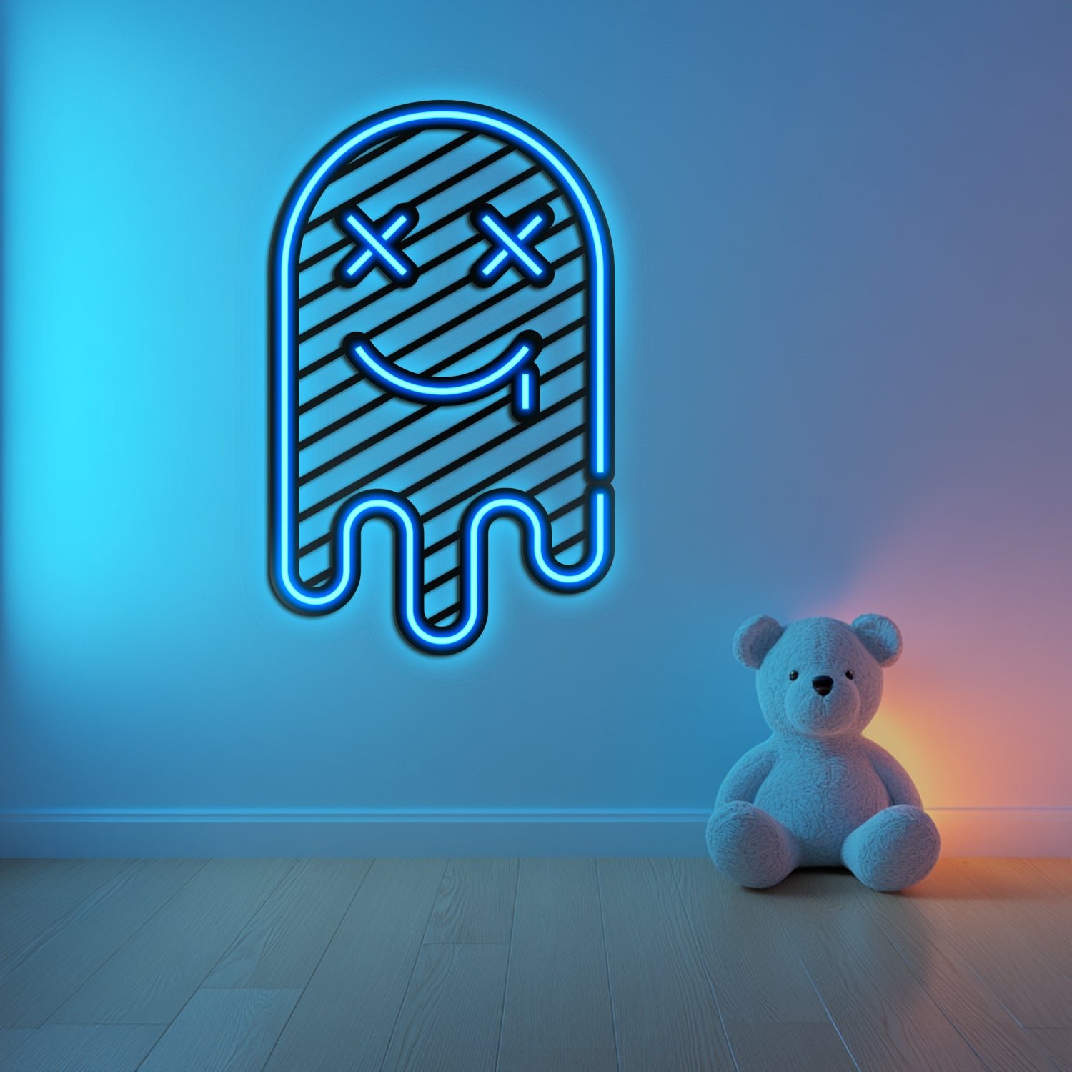 Emoji Ghost Metal Neon Wall Art- LN0064