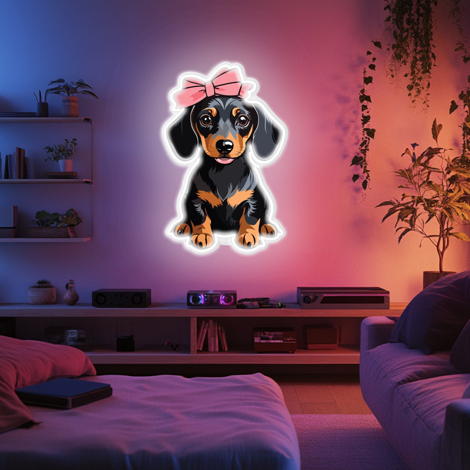 UV Printed Dog Neon Wall Art- LV0024