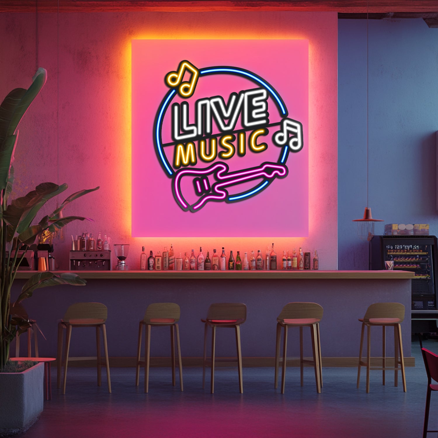 Live Music Metal Neon Wall Art- LN0084