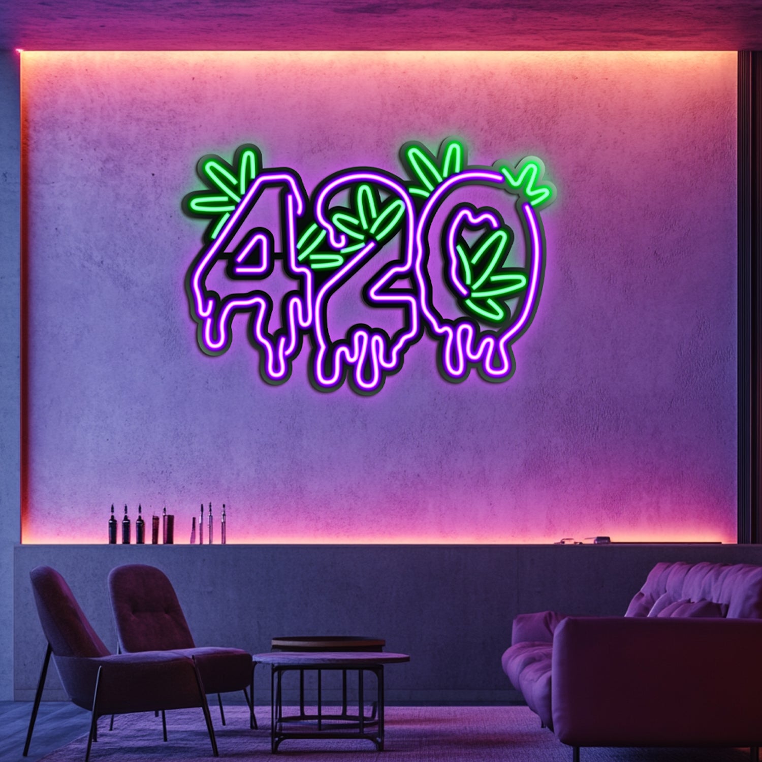 Weed Metal Neon Wall Art- LN0088