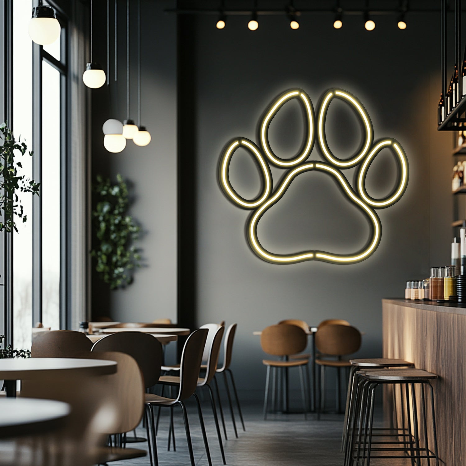 Paw Metal Neon Wall Art- LN0021