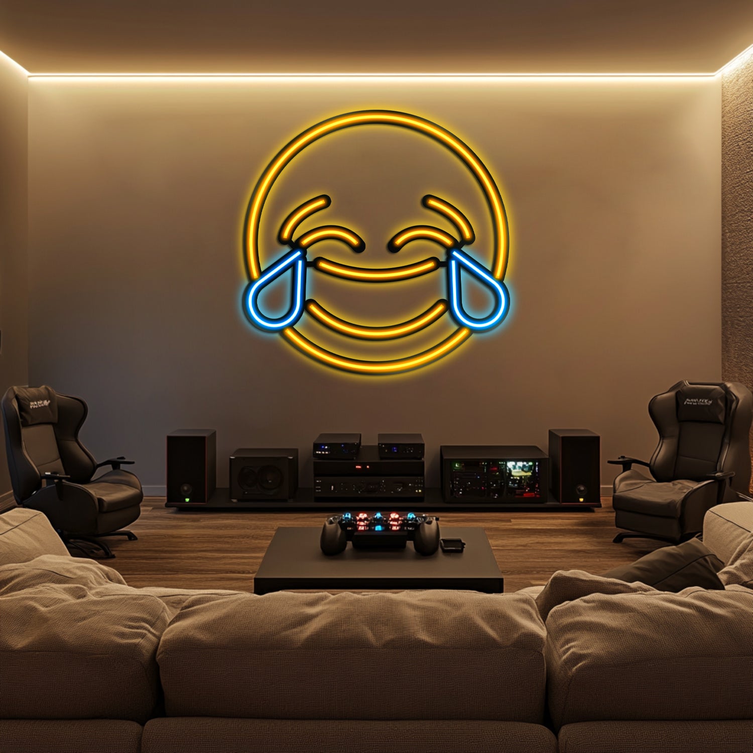 Emoji Laugh Finger Metal Neon Wall Art- LN0060