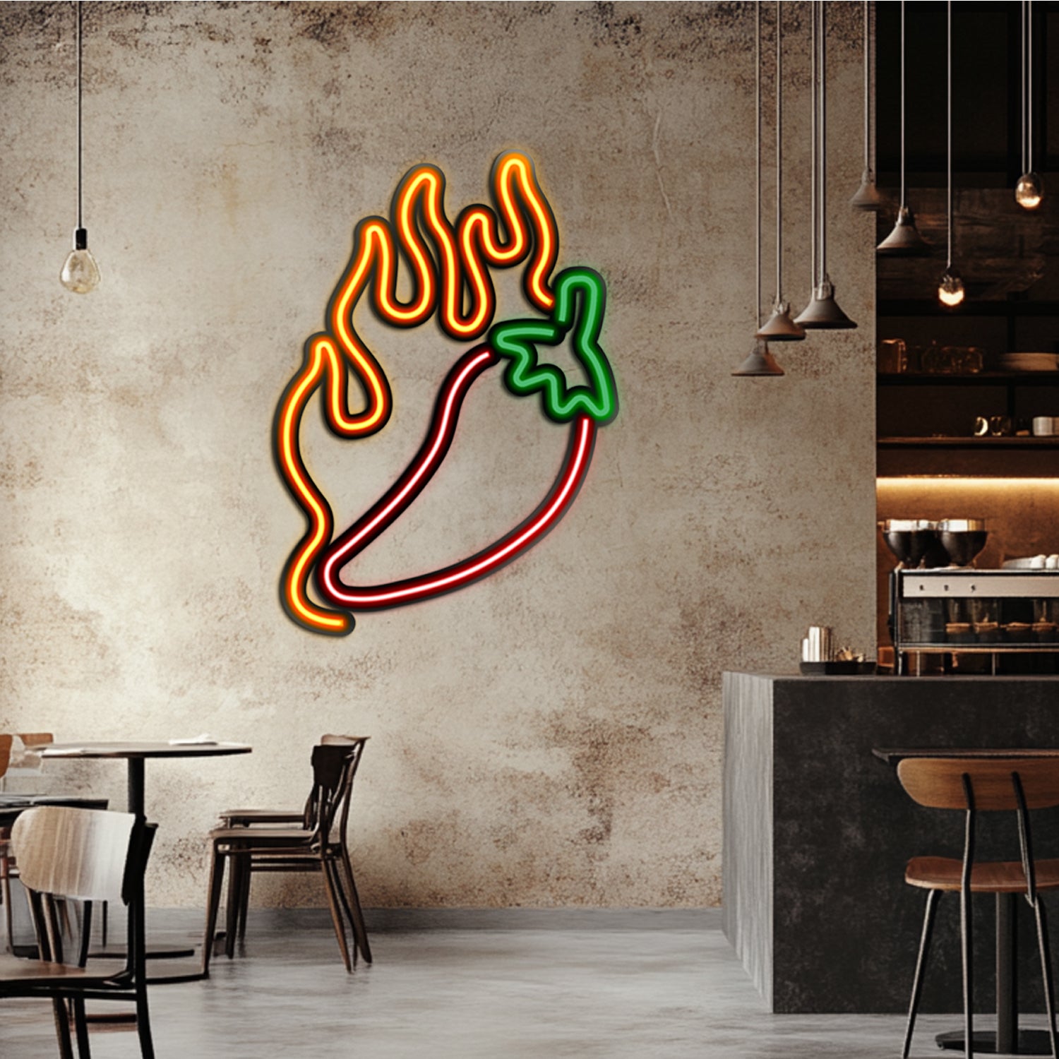 Chili Metal Neon Wall Art- LN0030