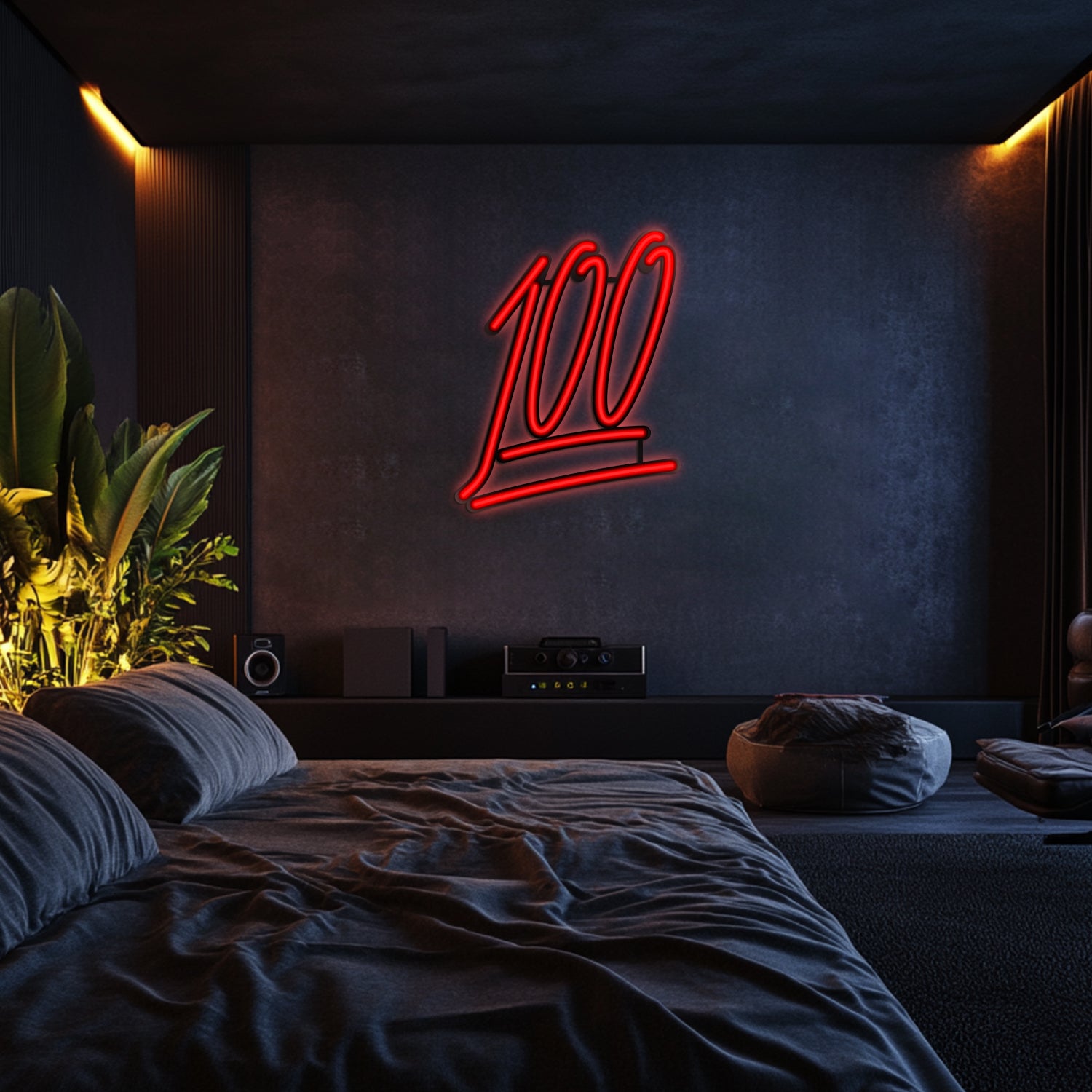 Emoji 100 Metal Neon Wall Art- LN0055