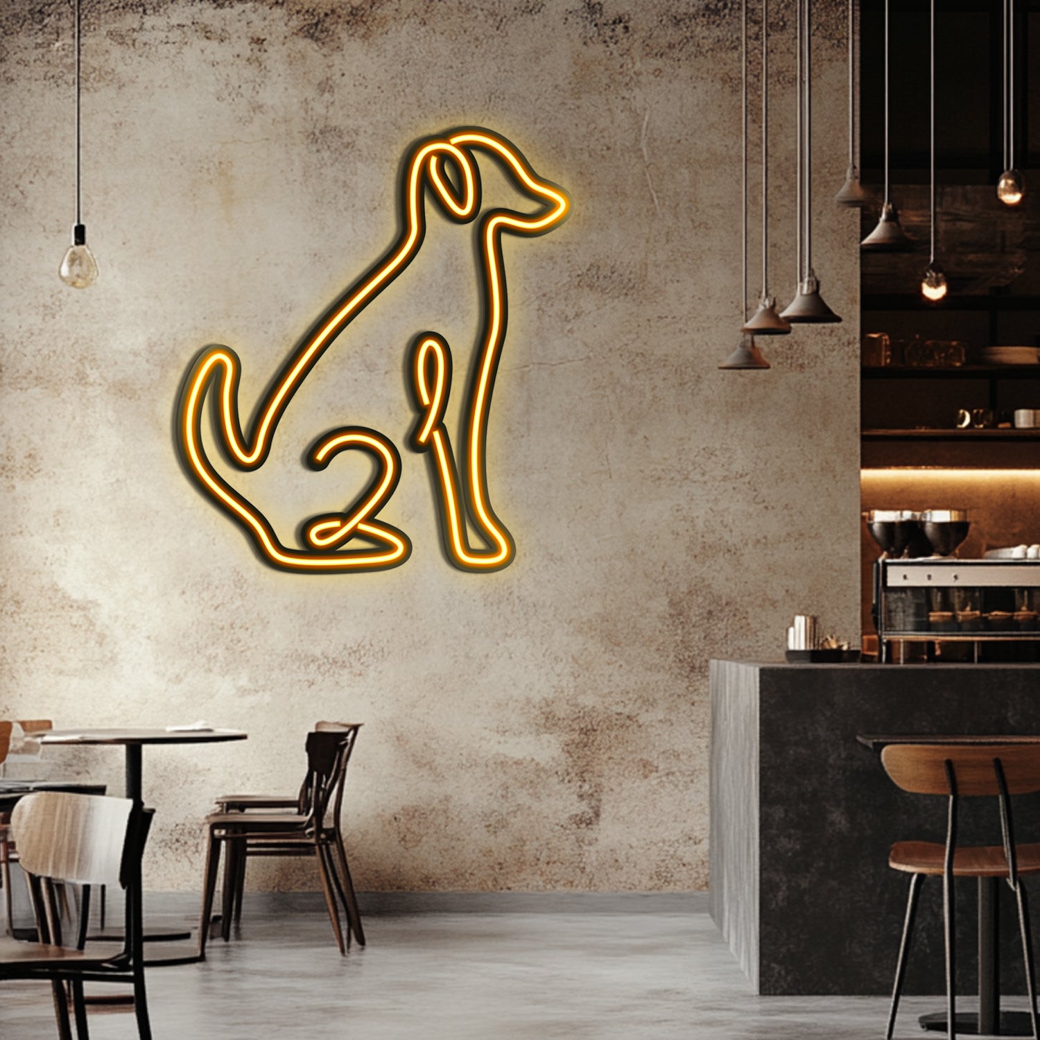 Dog Metal Neon Wall Art- LN0019