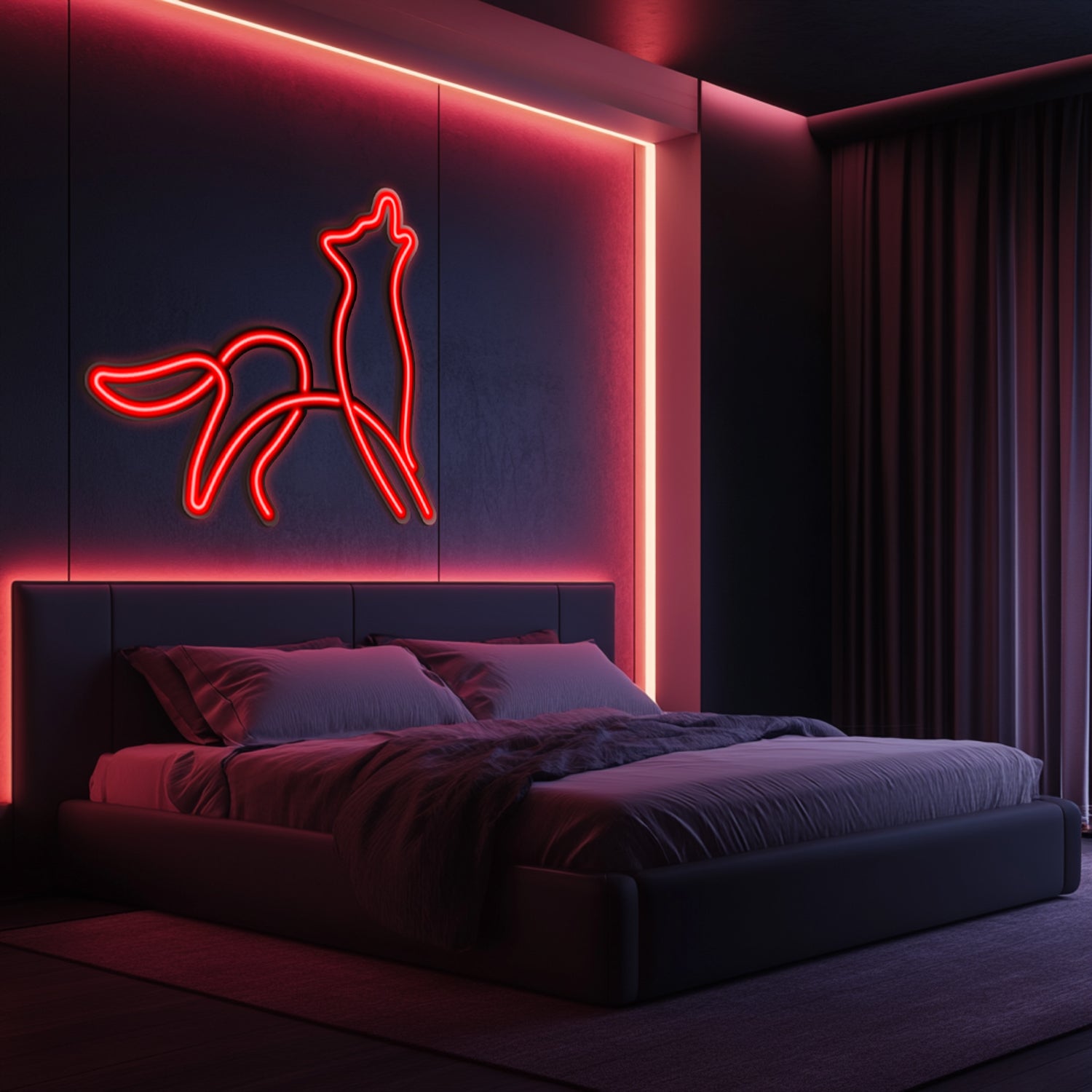 Wolf Metal Neon Wall Art- LN0023