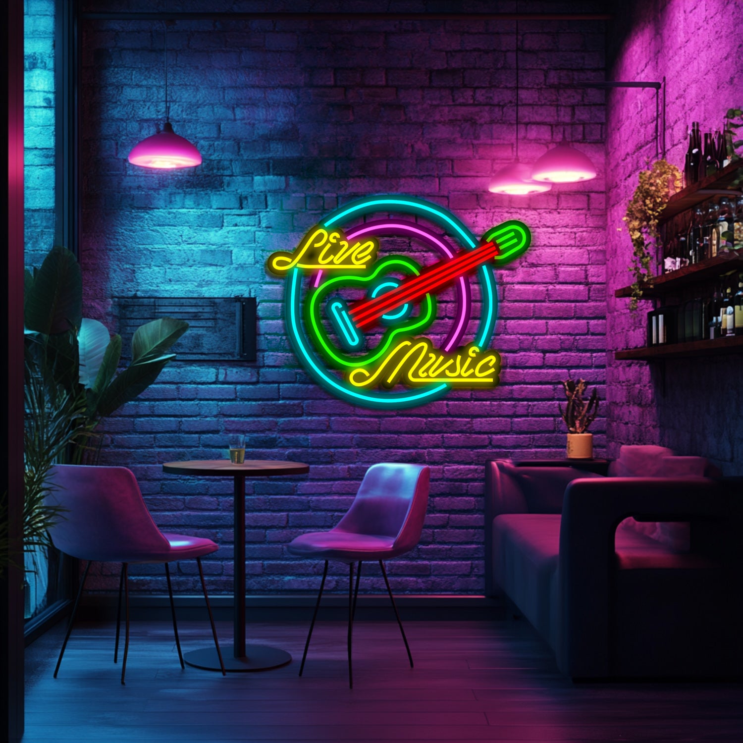 Live Music Metal Neon Wall Art- LN0094