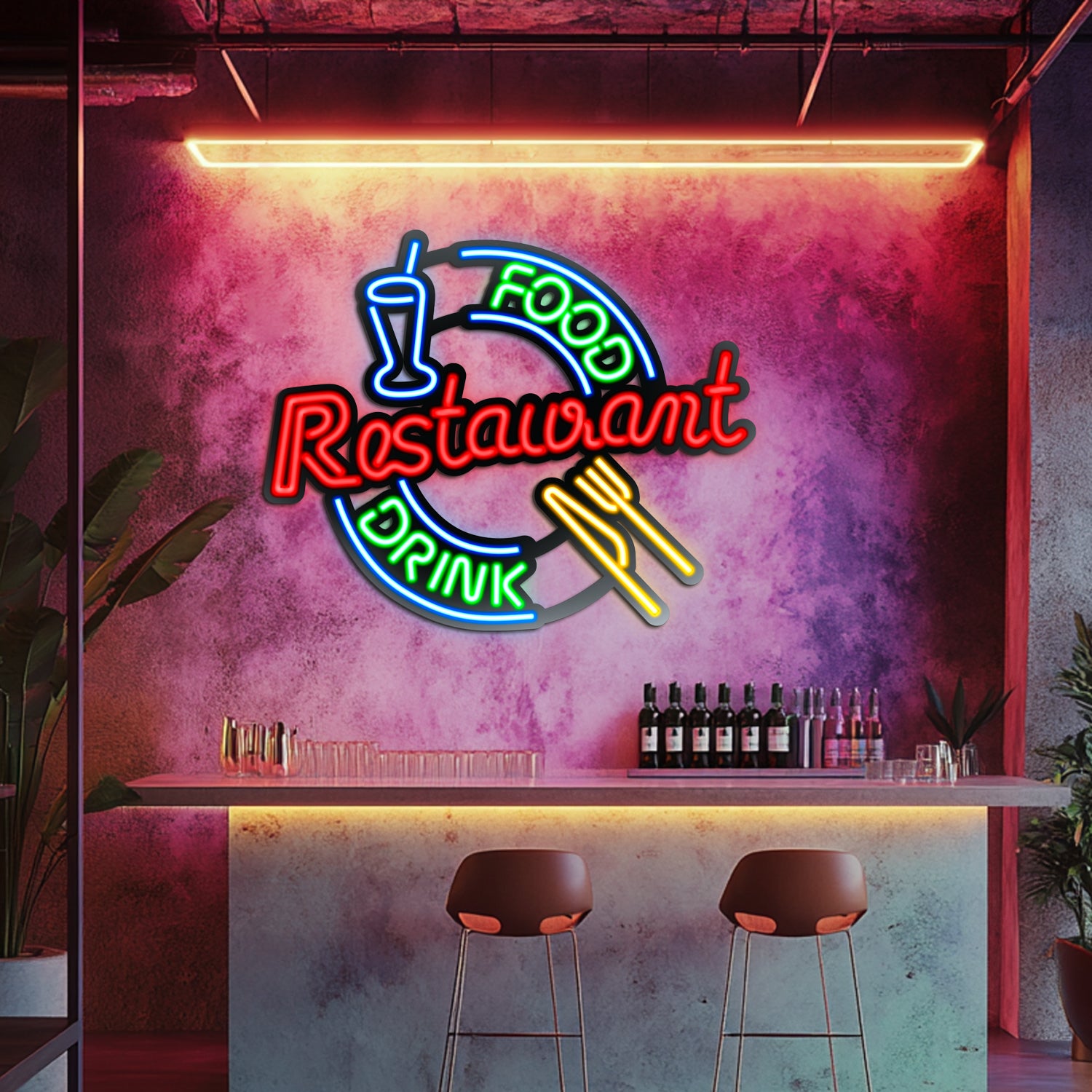 Restaurant Metal Neon Wall Art- LN0043