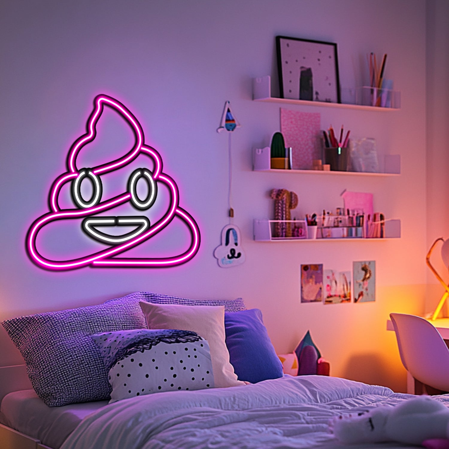 Emoji Poop Metal Neon Wall Art- LN0063