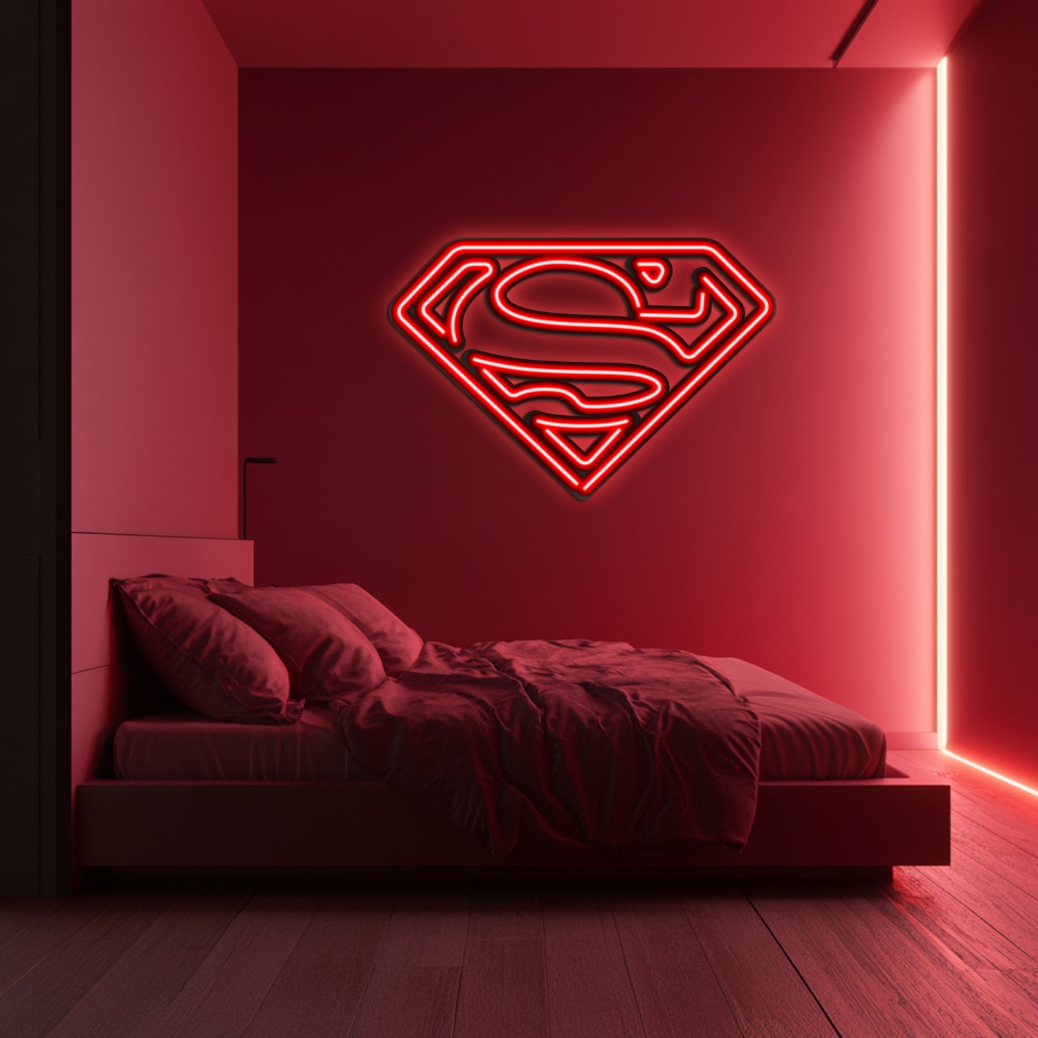 Superman Emblem Metal Neon Wall Art- LN0082