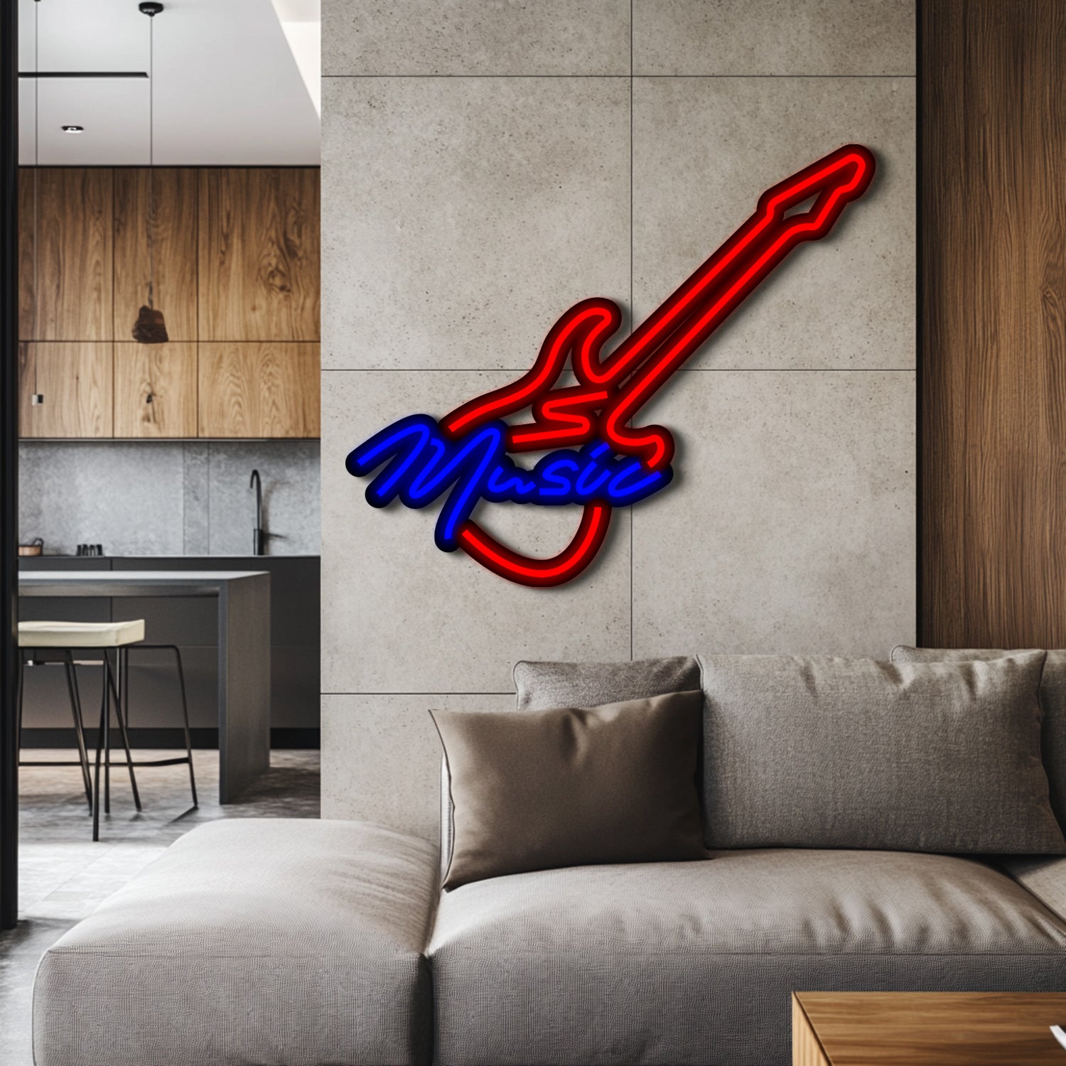 Guitar Music Metal Neon Wall Art- LN0090