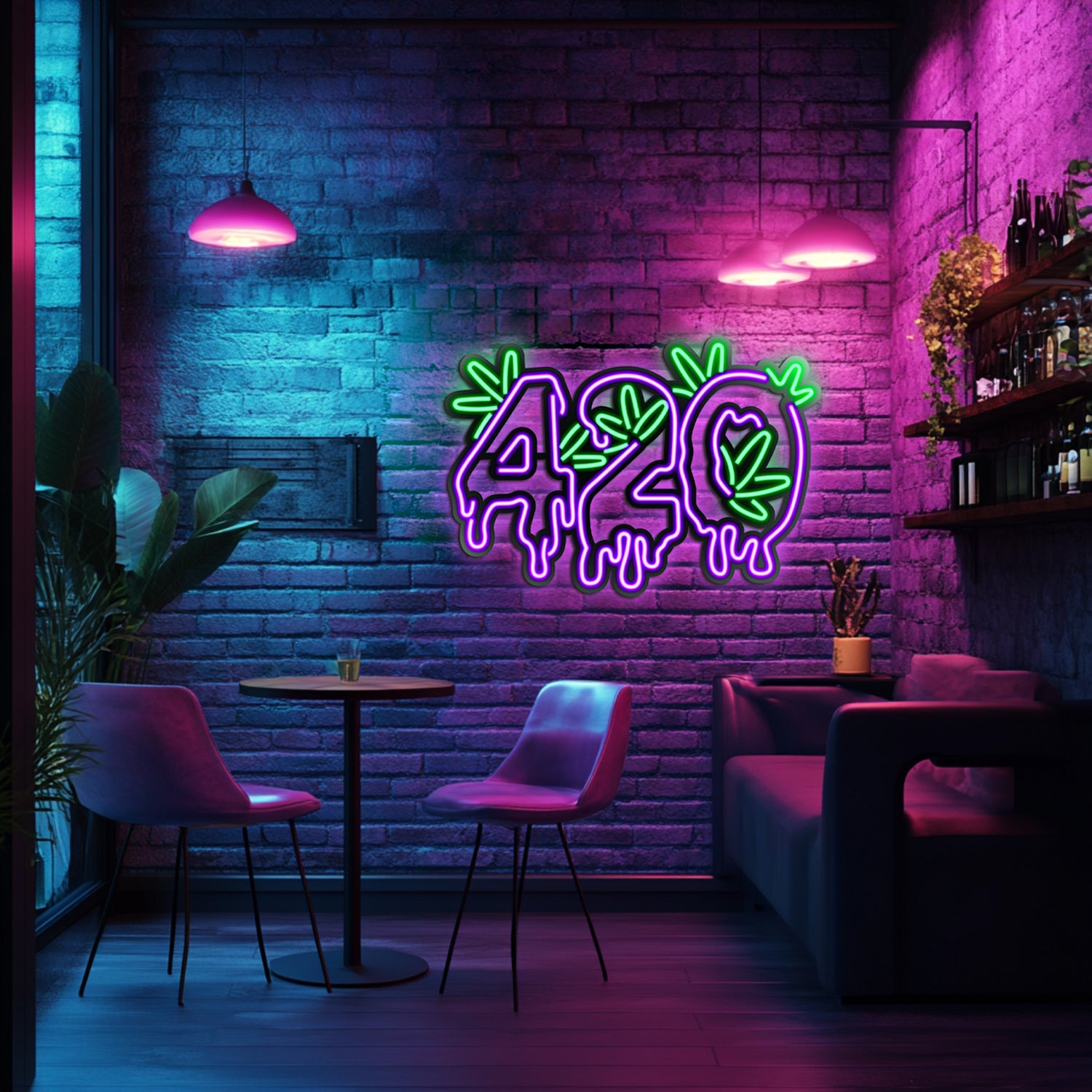 Weed Metal Neon Wall Art- LN0088