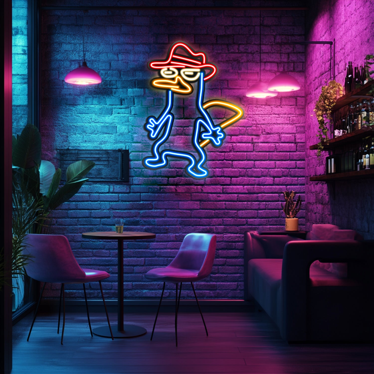 Perry the Platypus Metal Neon Wall Art- LN0251