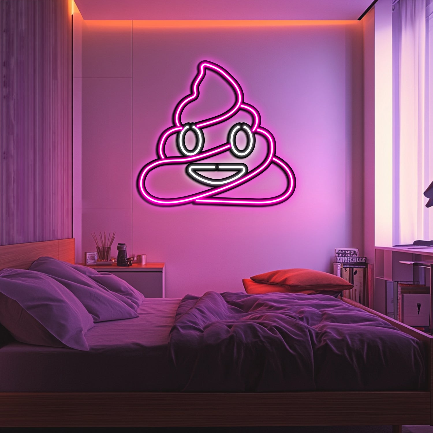 Emoji Poop Metal Neon Wall Art- LN0063