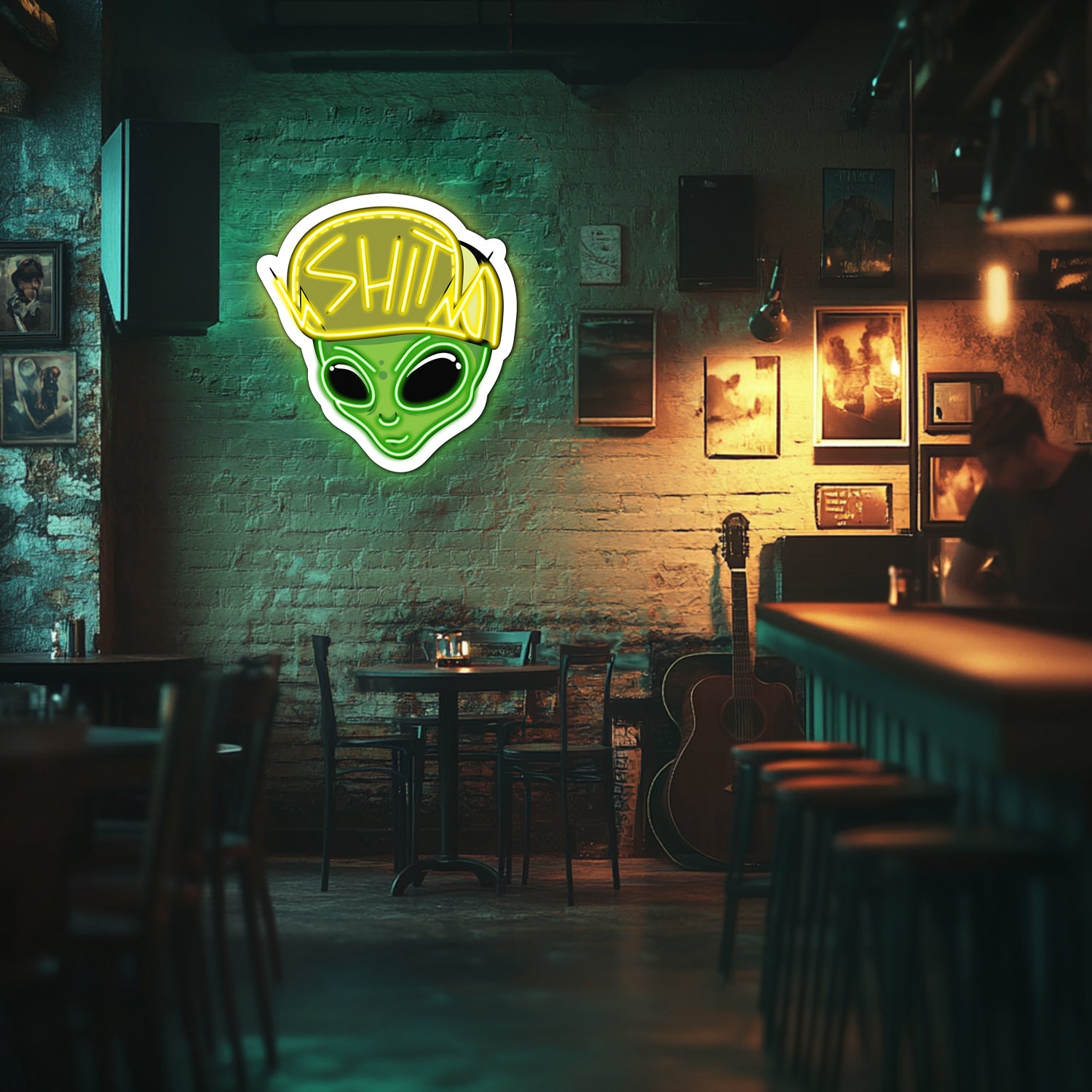 UV Printed Alien Neon Wall Art- LV0053