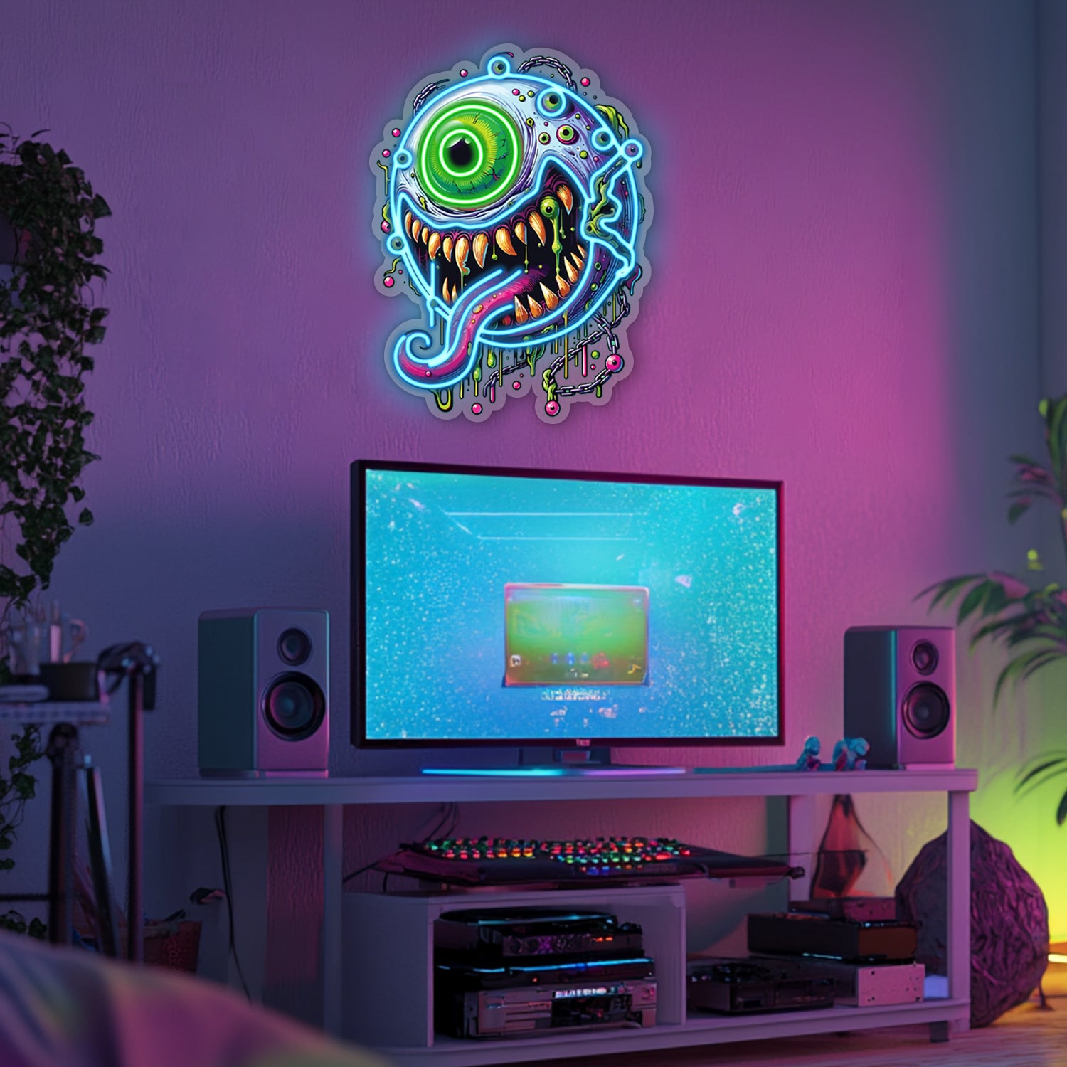 UV Printed Eye Neon Wall Art- LV0072