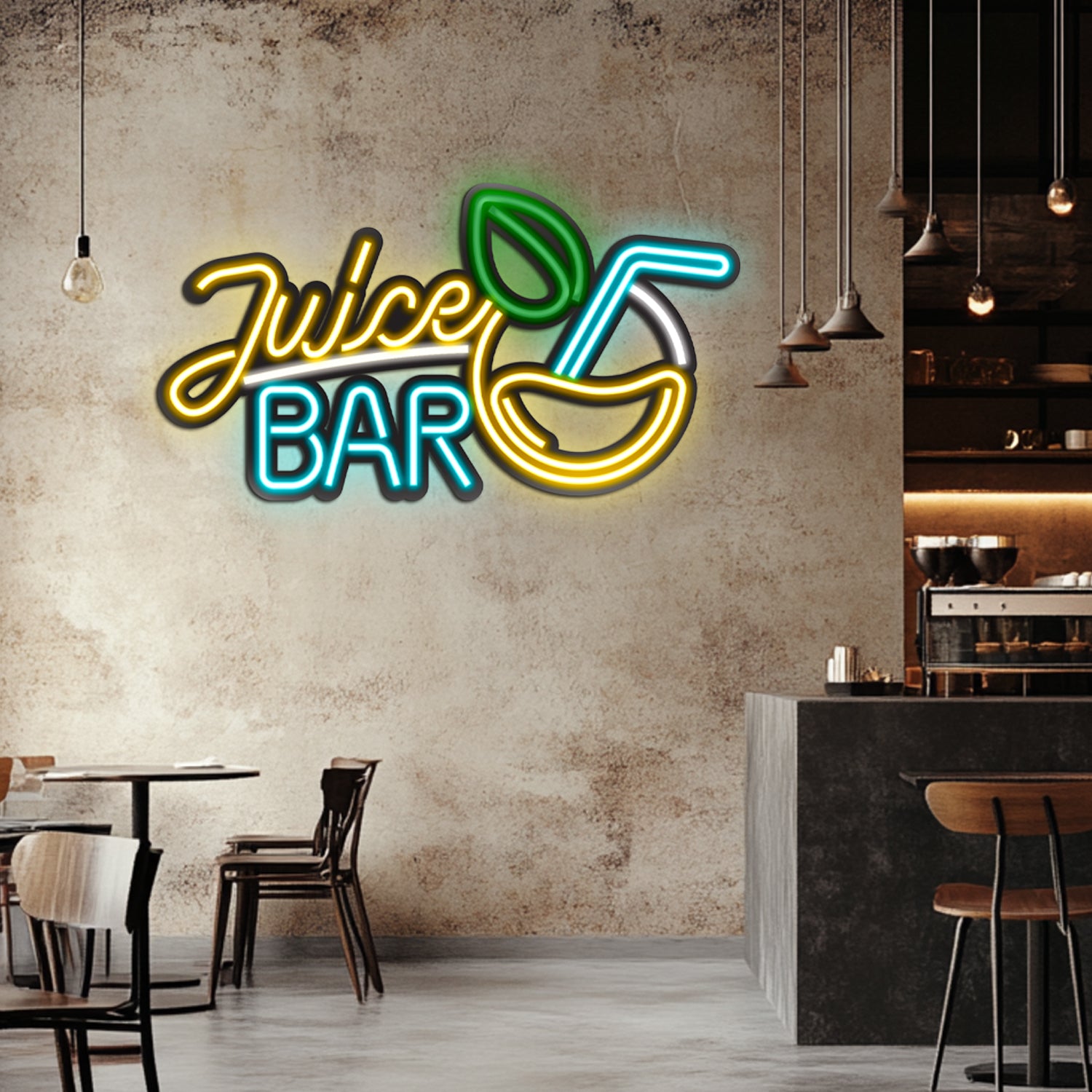 Juice Bar Metal Neon Wall Art- LN0035