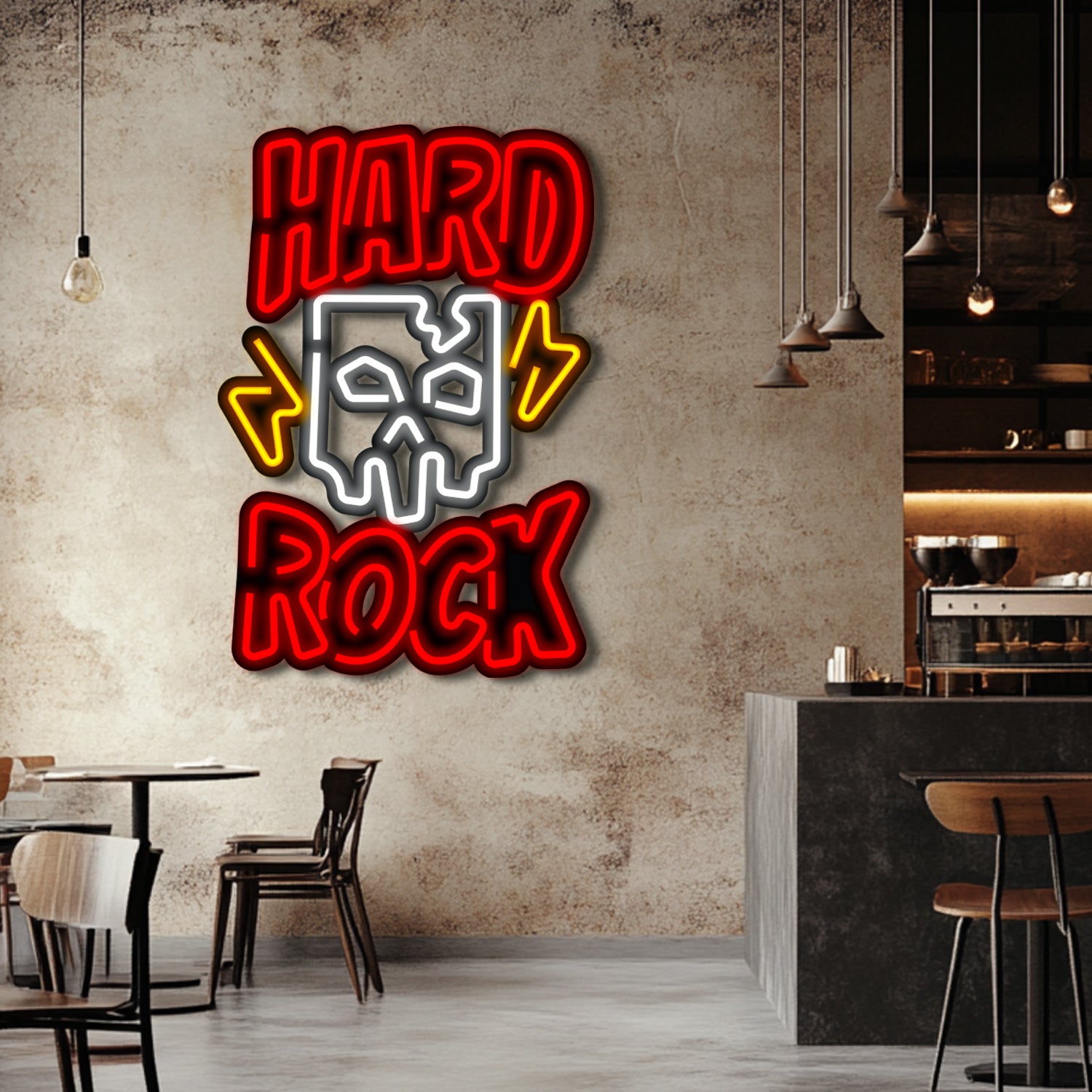 Hard Rock Metal Neon Wall Art- LN0092